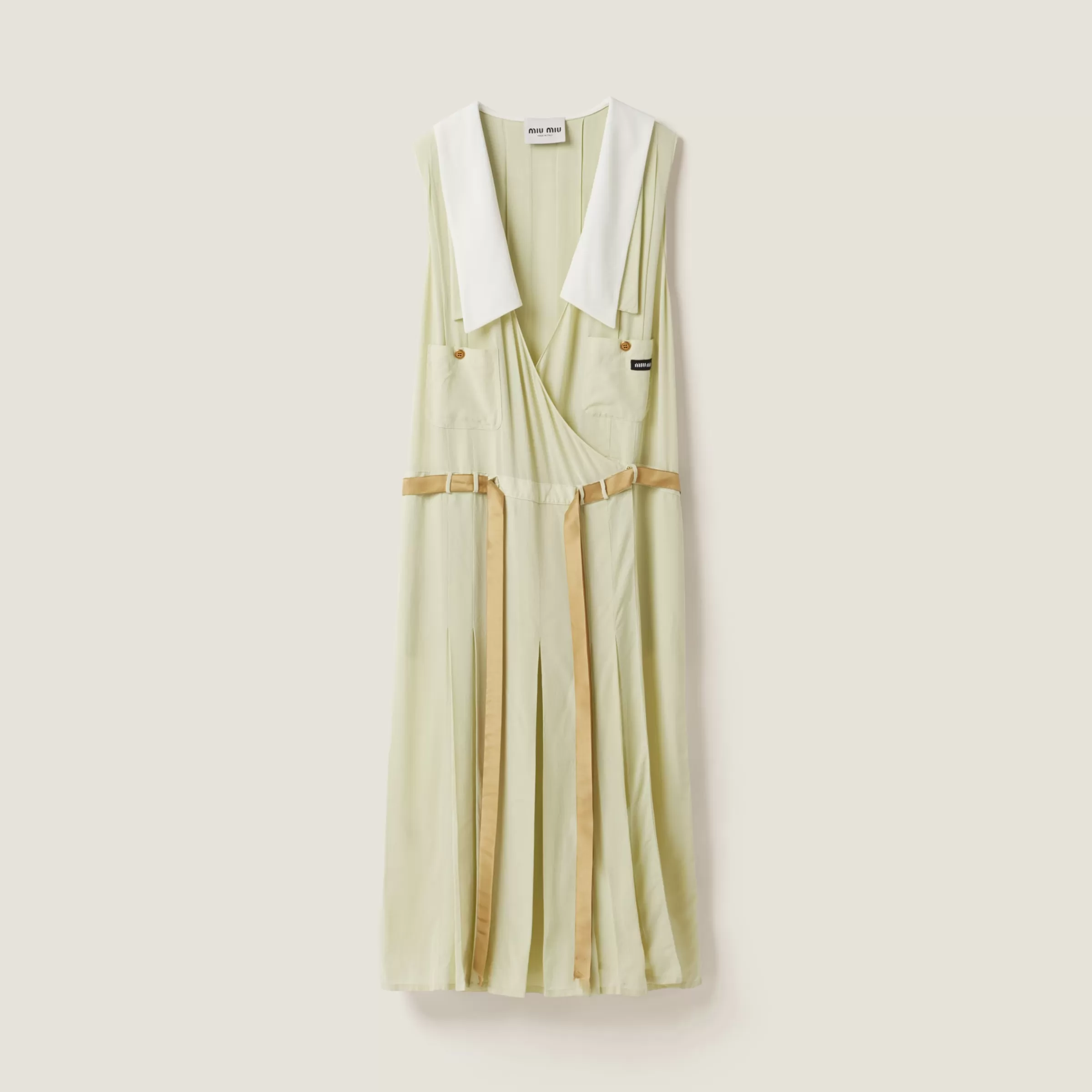 Miu Miu Garment-dyed Crepe De Chine Dress |