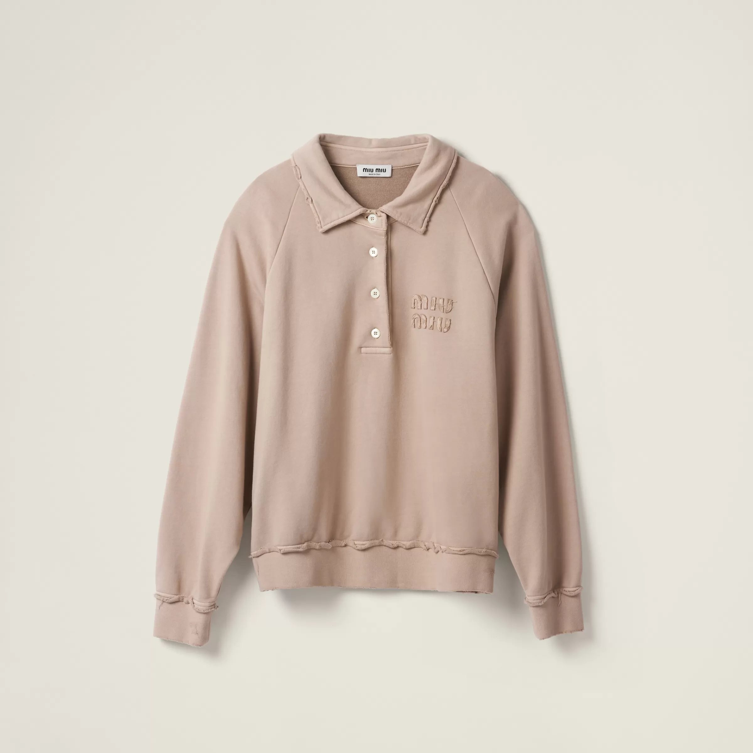 Miu Miu Garment-dyed Cotton Fleece Sweatshirt |