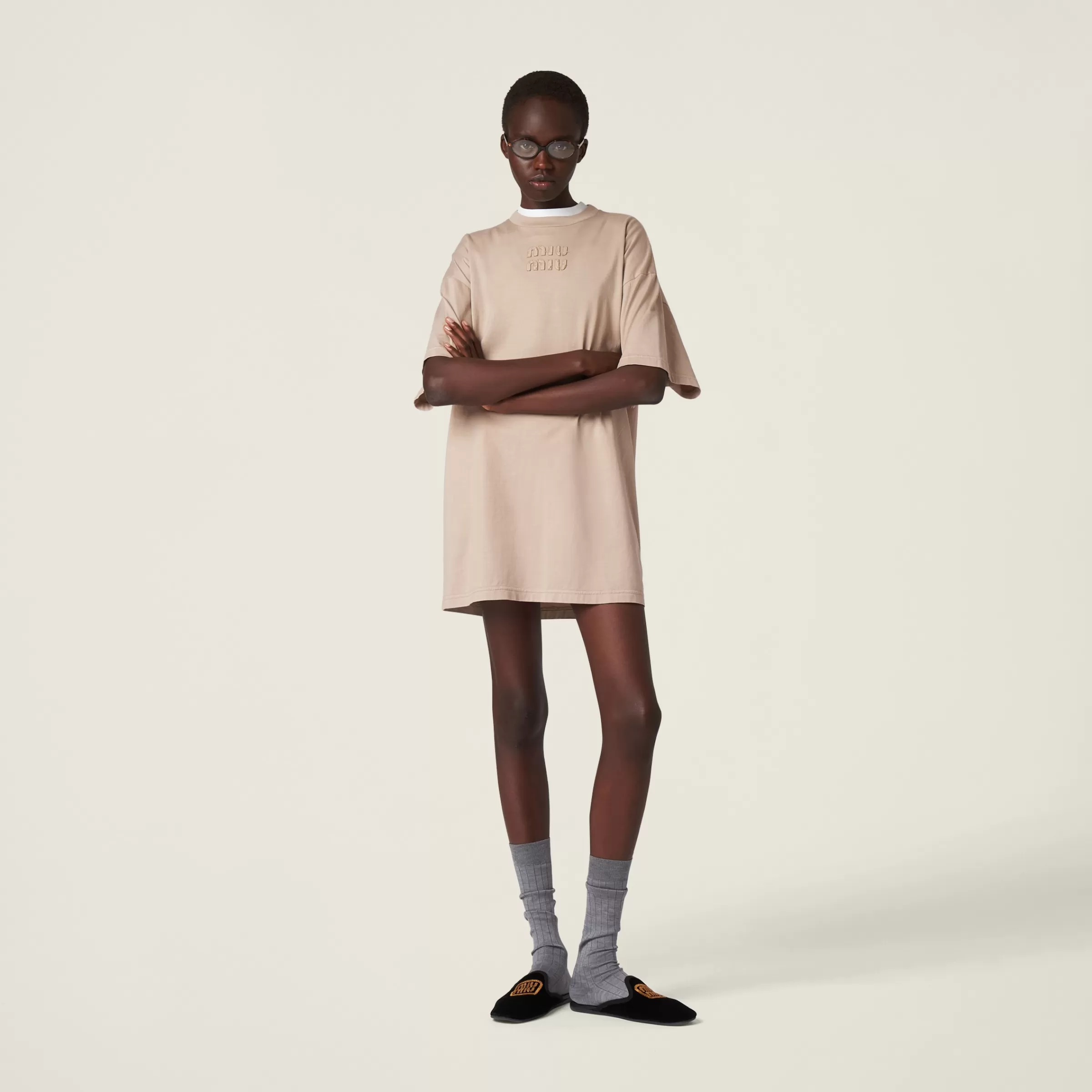 Miu Miu Garment-dyed Jersey Dress |