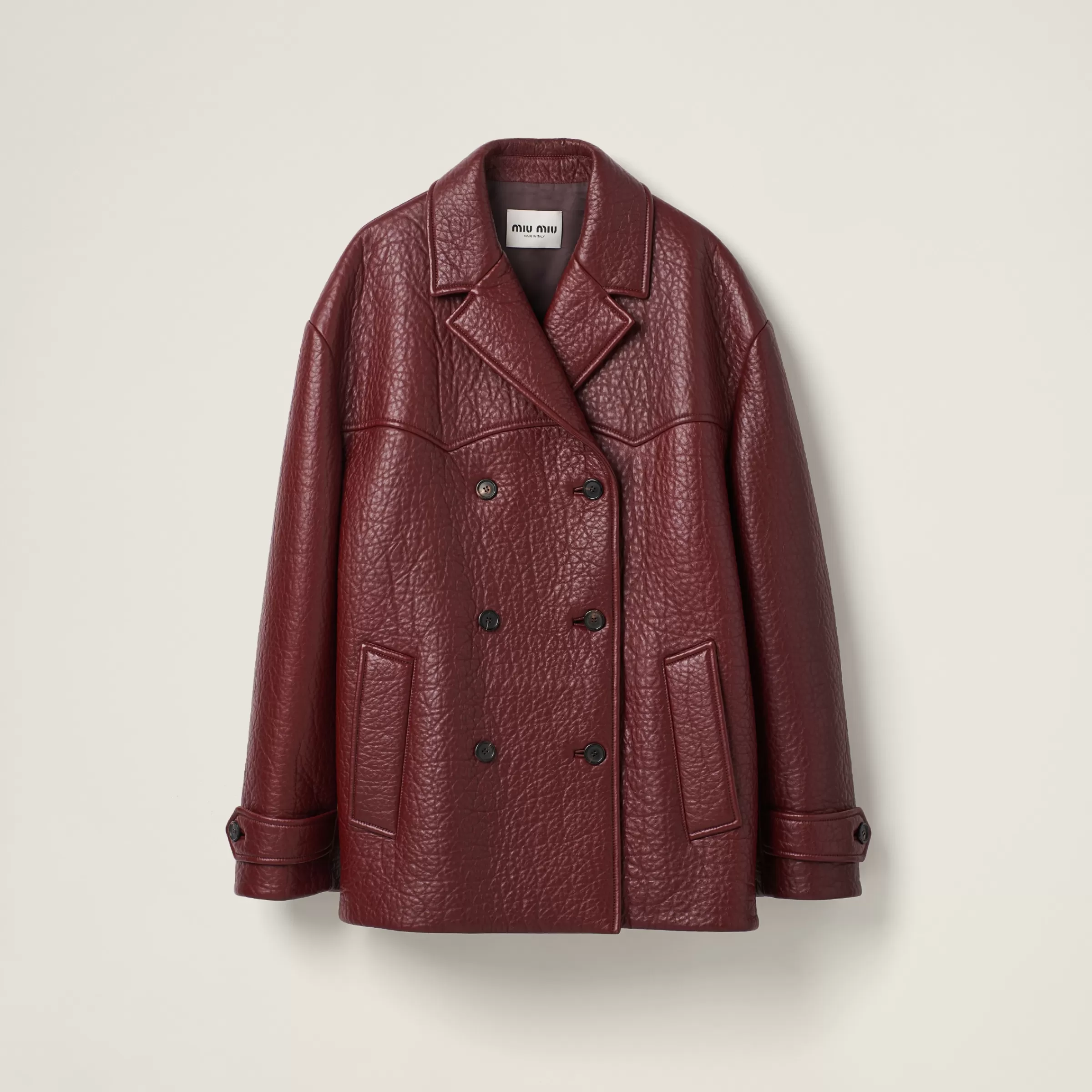Miu Miu Double-breasted Nappa Leather Jacket |
