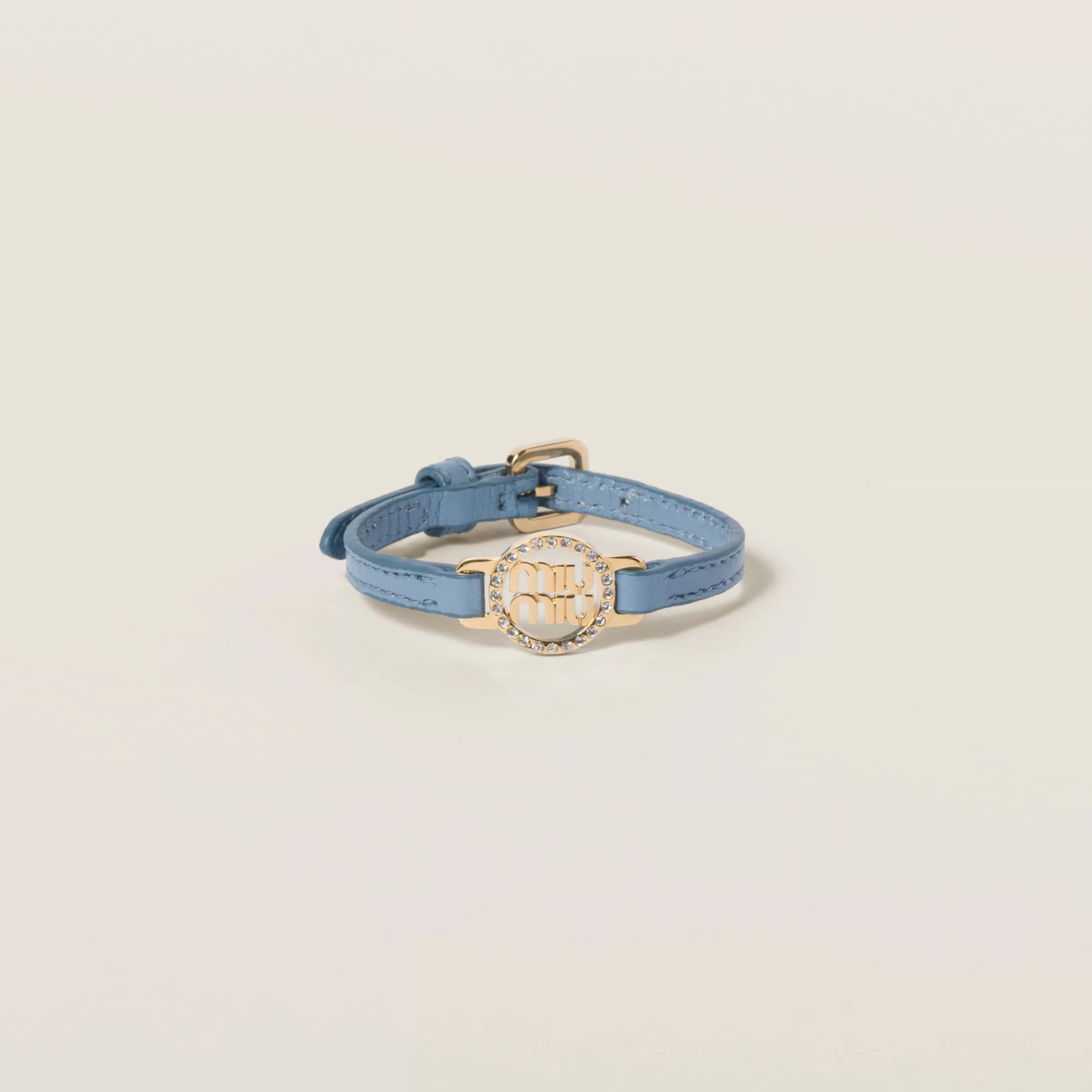 Miu Miu Madras Leather Bracelet |
