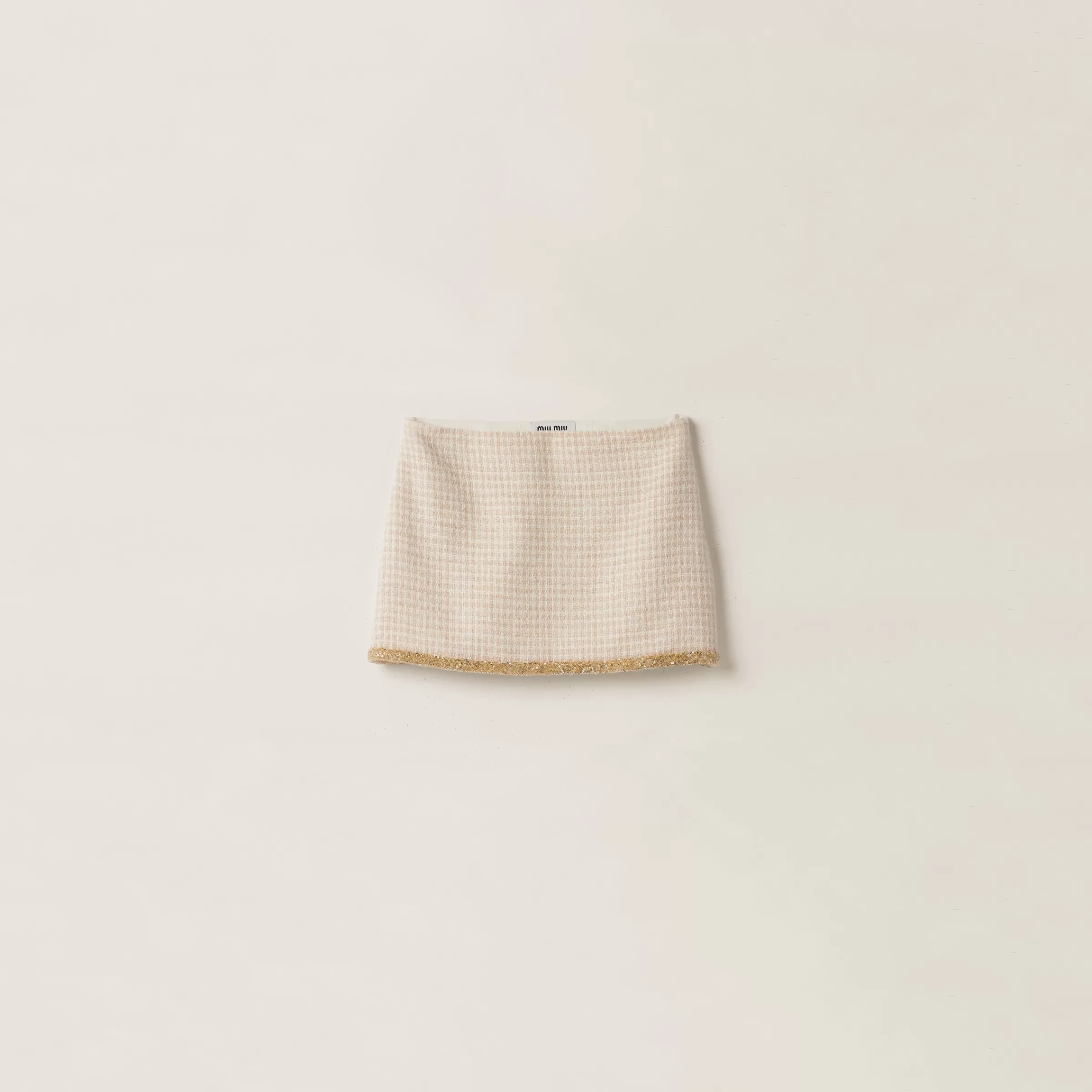 Miu Miu Check Lamé Miniskirt |