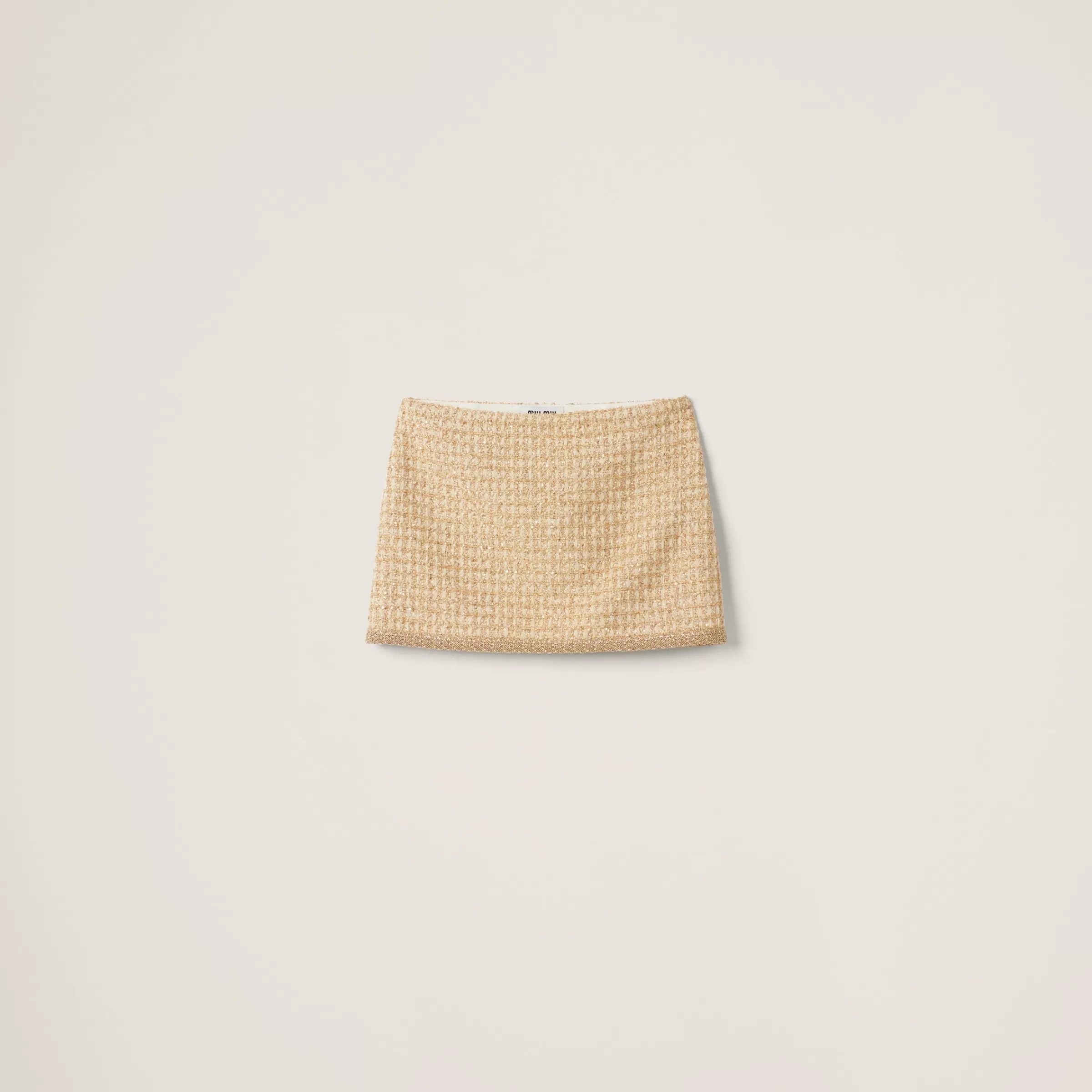 Miu Miu Check Lamé Miniskirt |