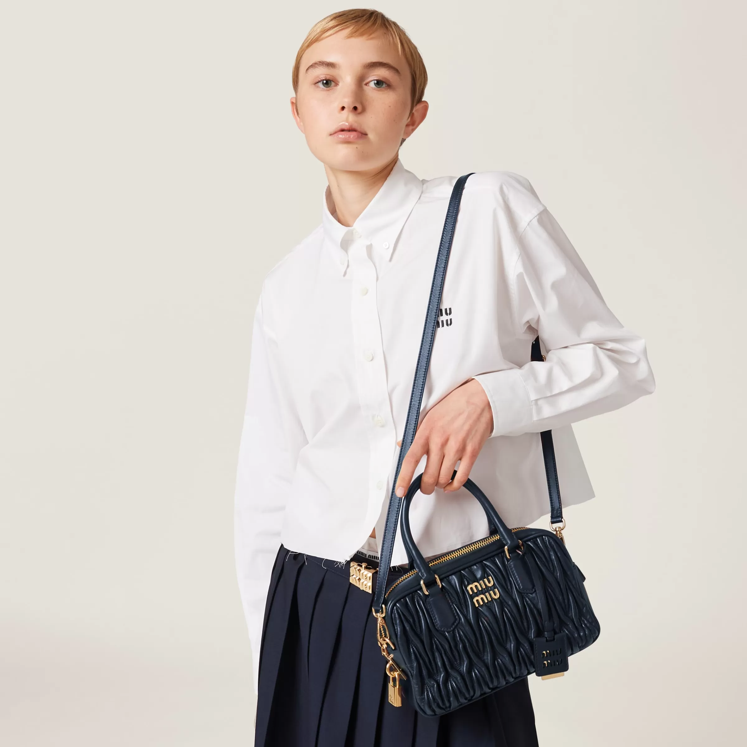 Miu Miu Arcadie Matelassé Nappa Leather Bag |