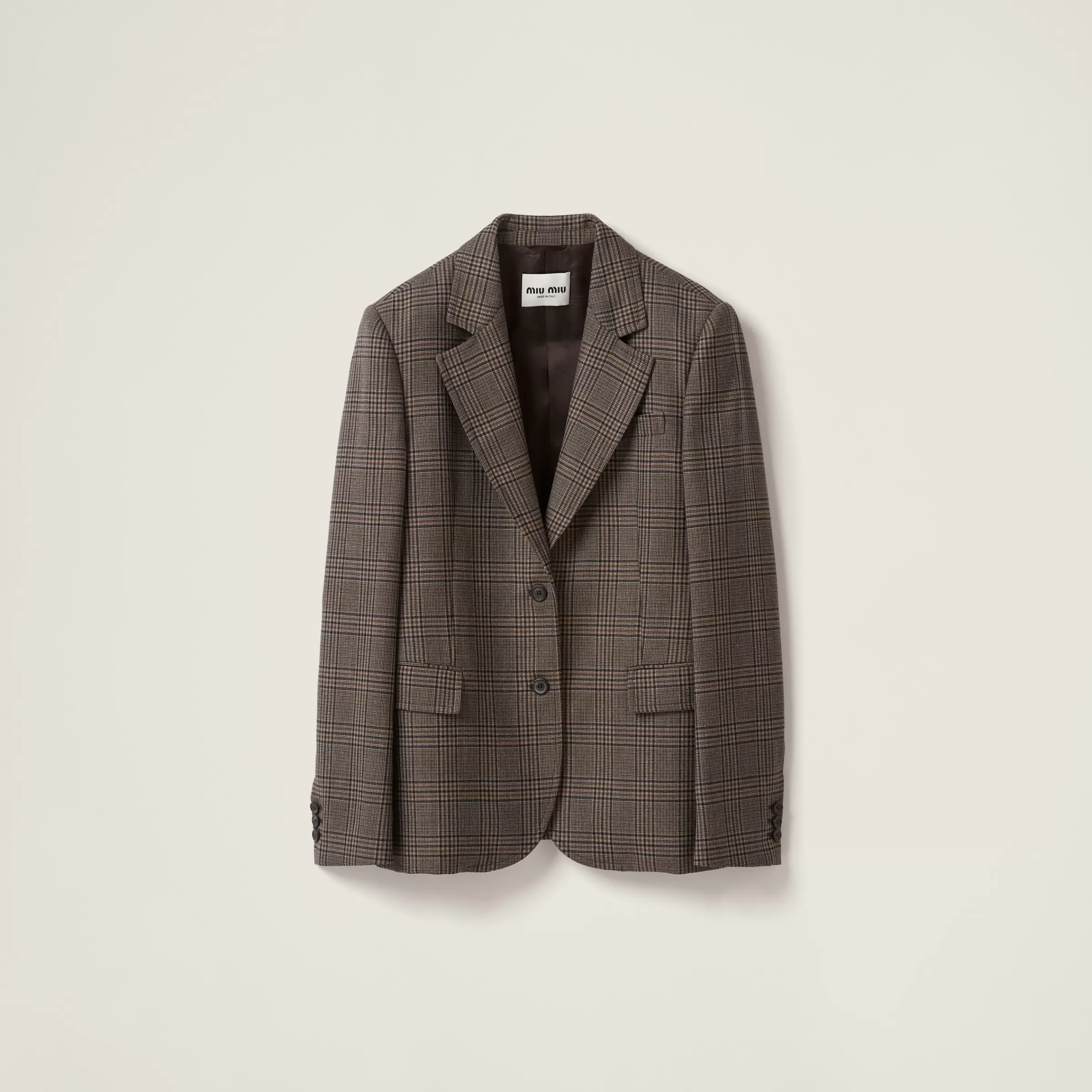Miu Miu Single-breasted Prince Of Wales Check Jacket |