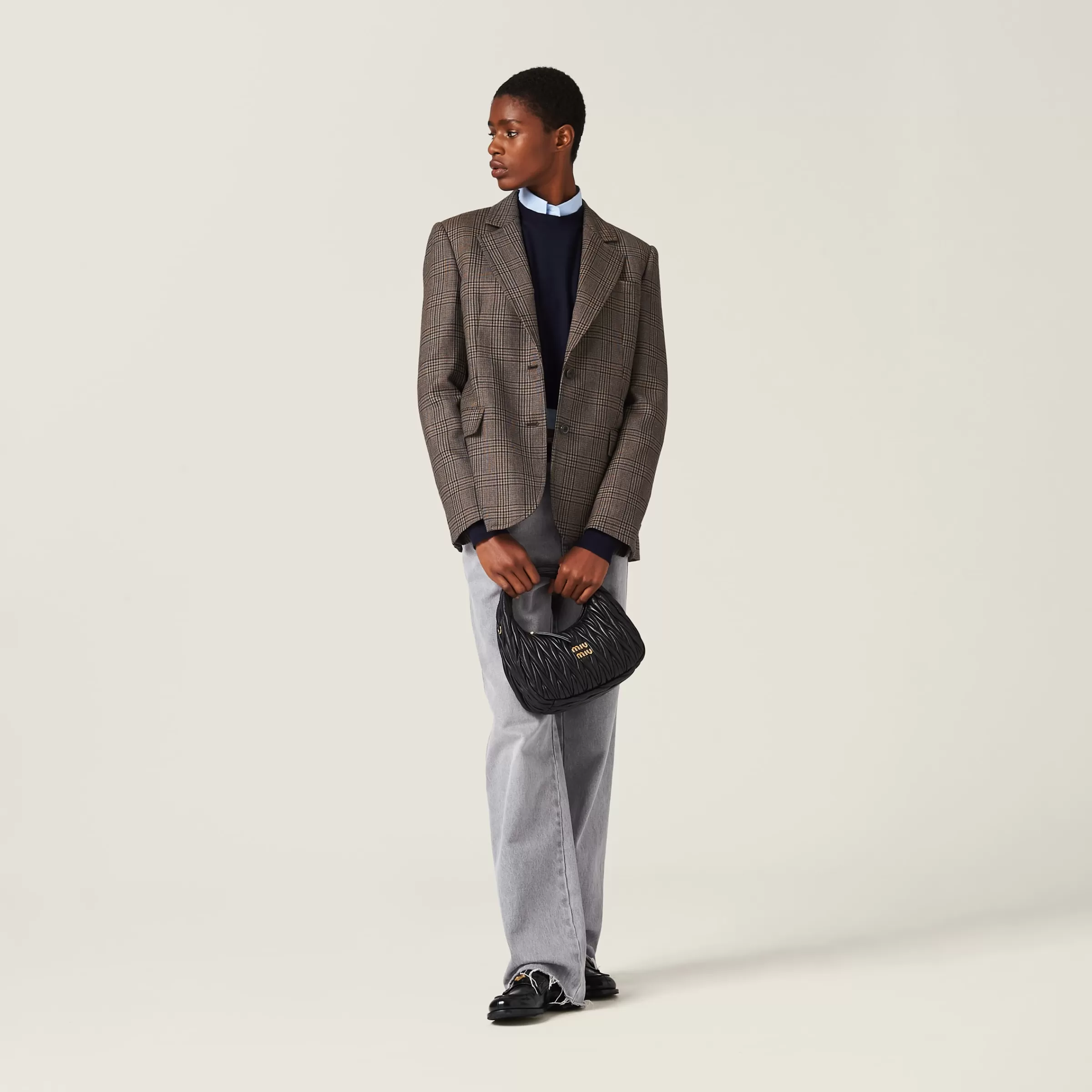 Miu Miu Single-breasted Prince Of Wales Check Jacket |