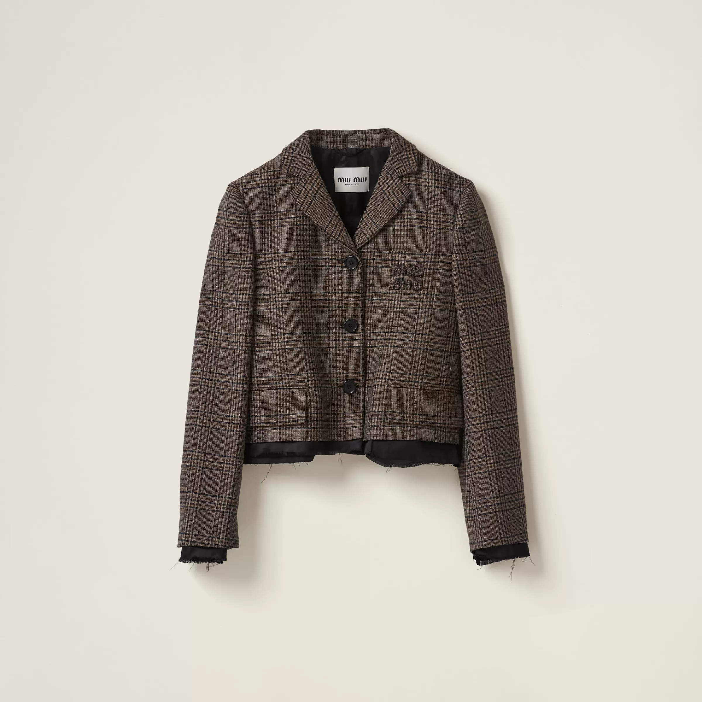 Miu Miu Single-breasted Prince Of Wales Check Jacket |