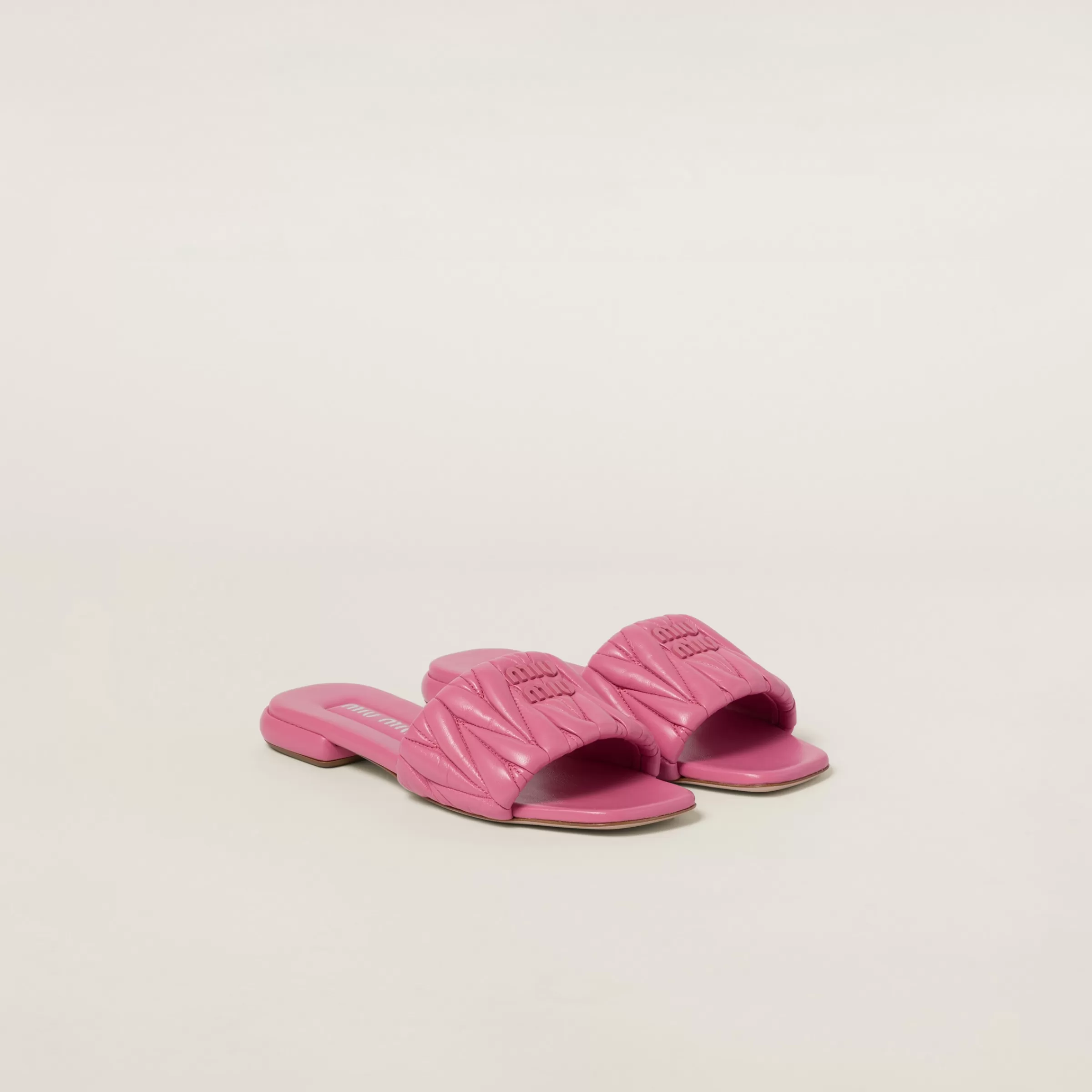 Miu Miu Matelassé Nappa Leather Slides |