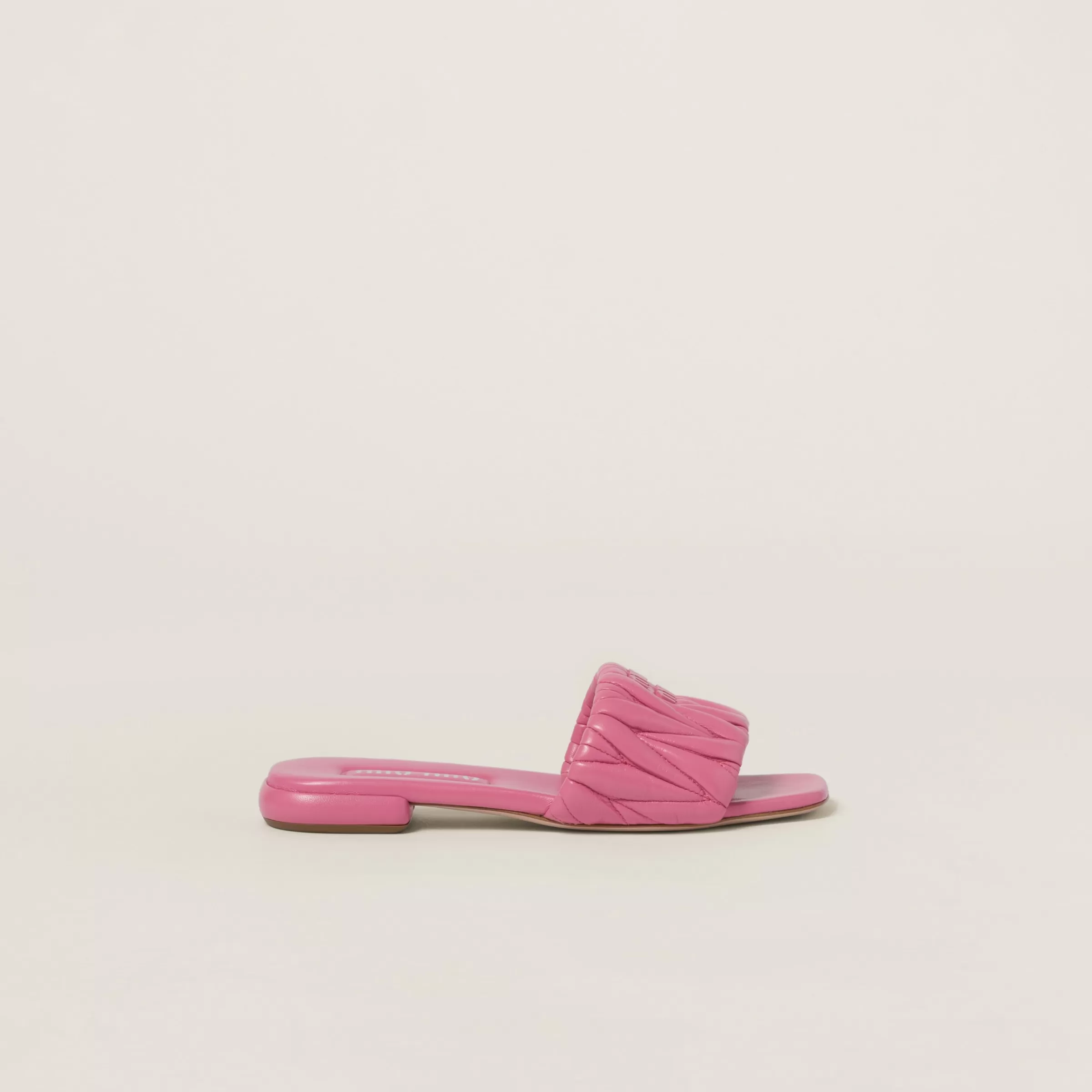 Miu Miu Matelassé Nappa Leather Slides |