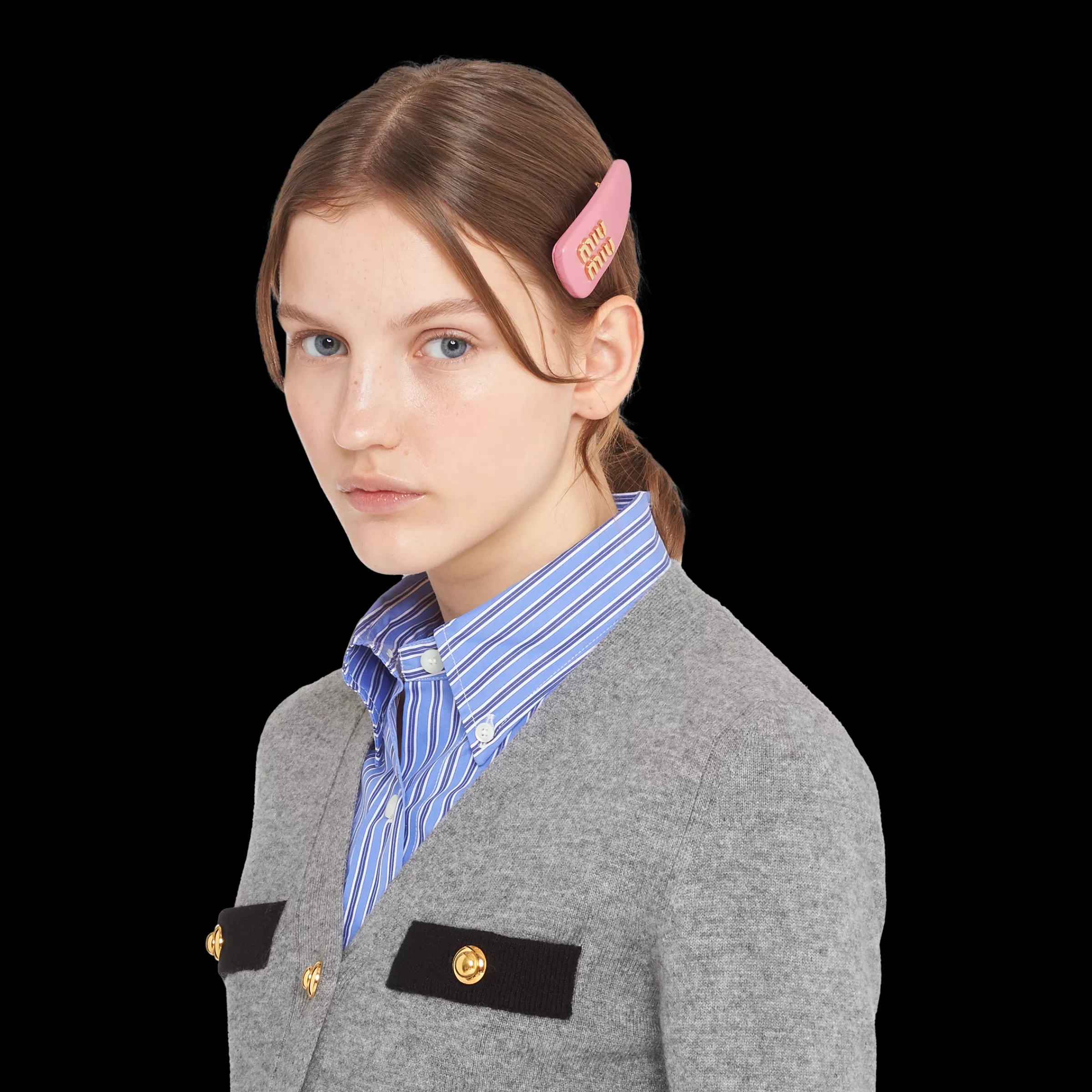 Miu Miu Nappa Leather Hair Clip |