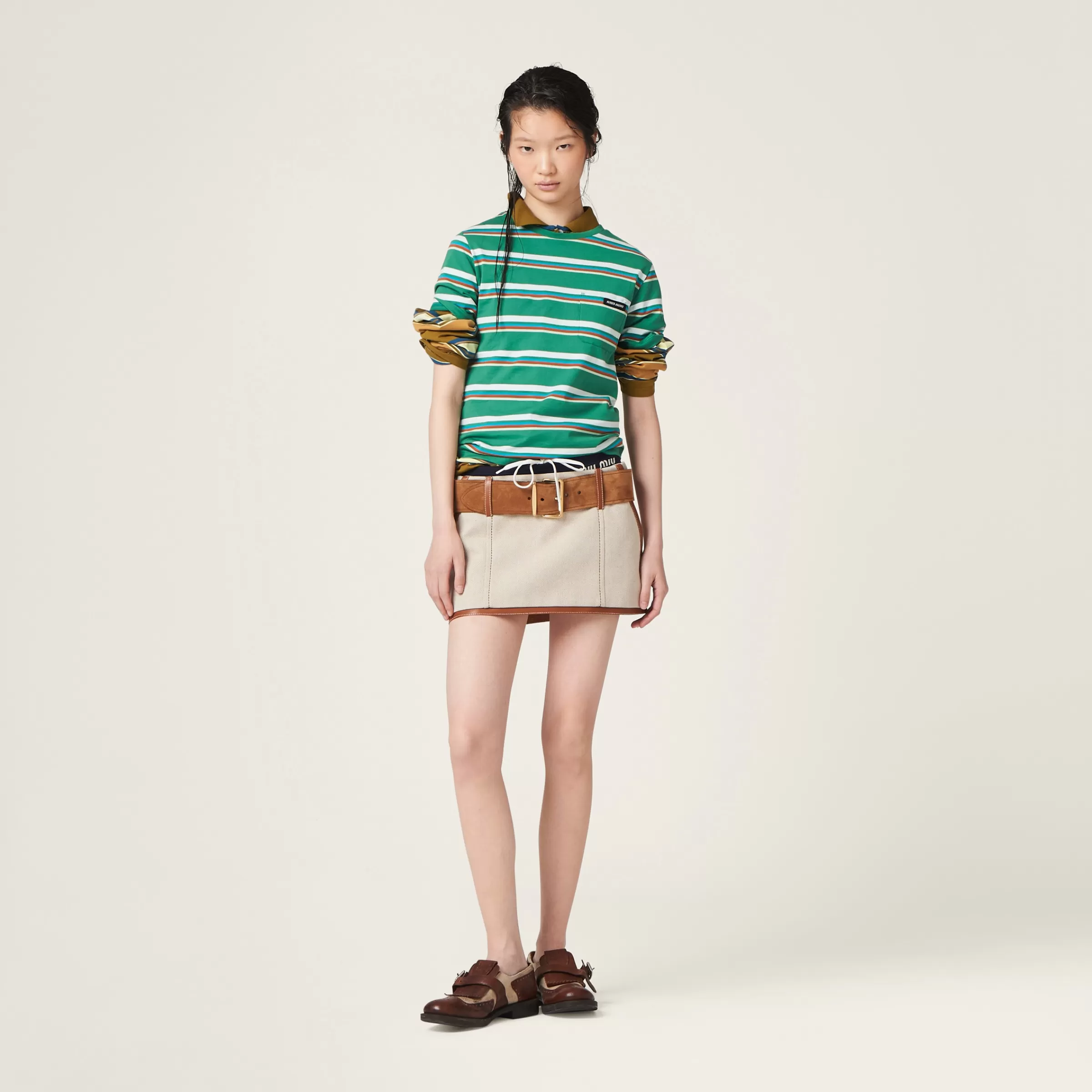 Miu Miu Canvas Miniskirt |