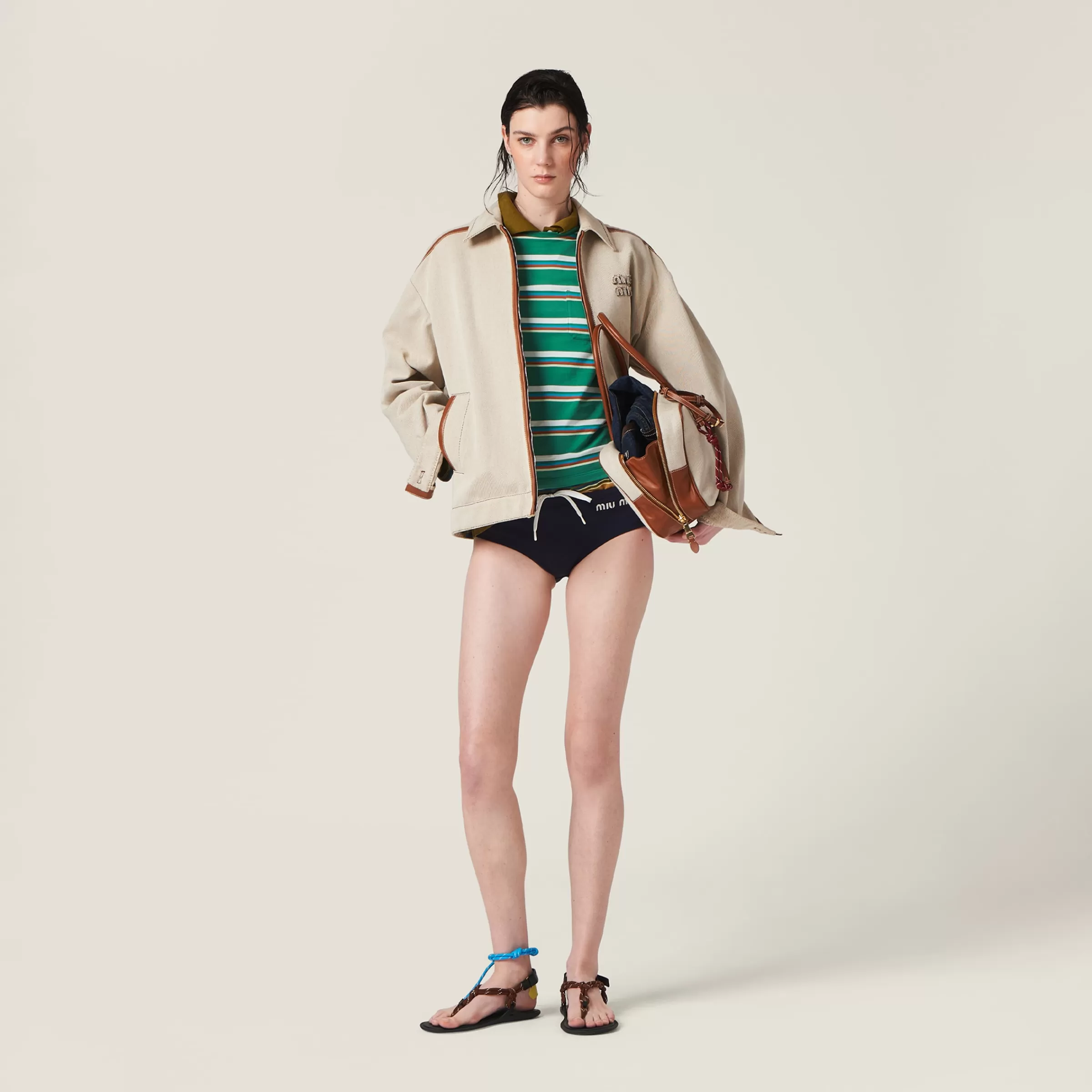 Miu Miu Jacquard Canvas Blouson Jacket |