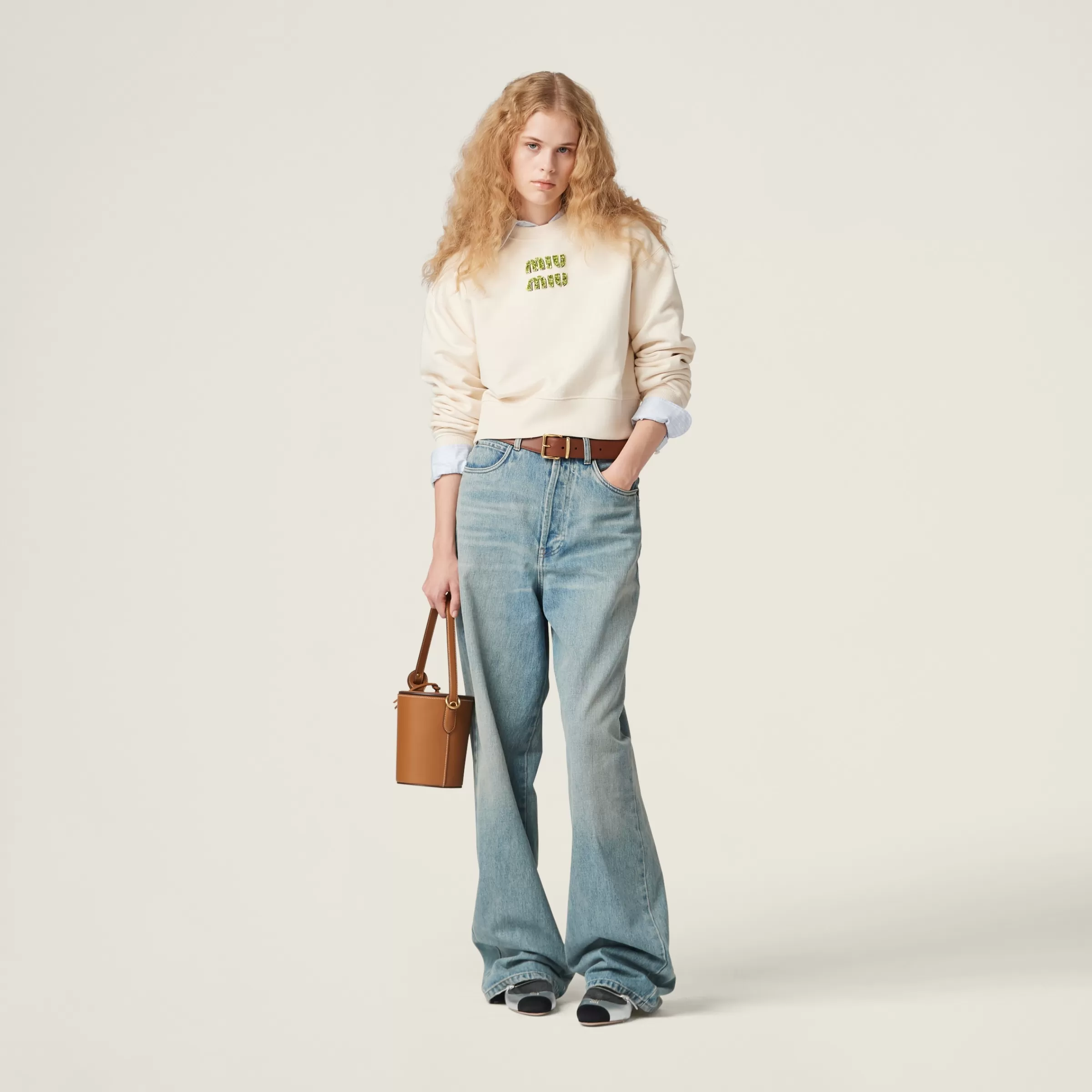 Miu Miu Sweatshirt With Embroidered Logo |