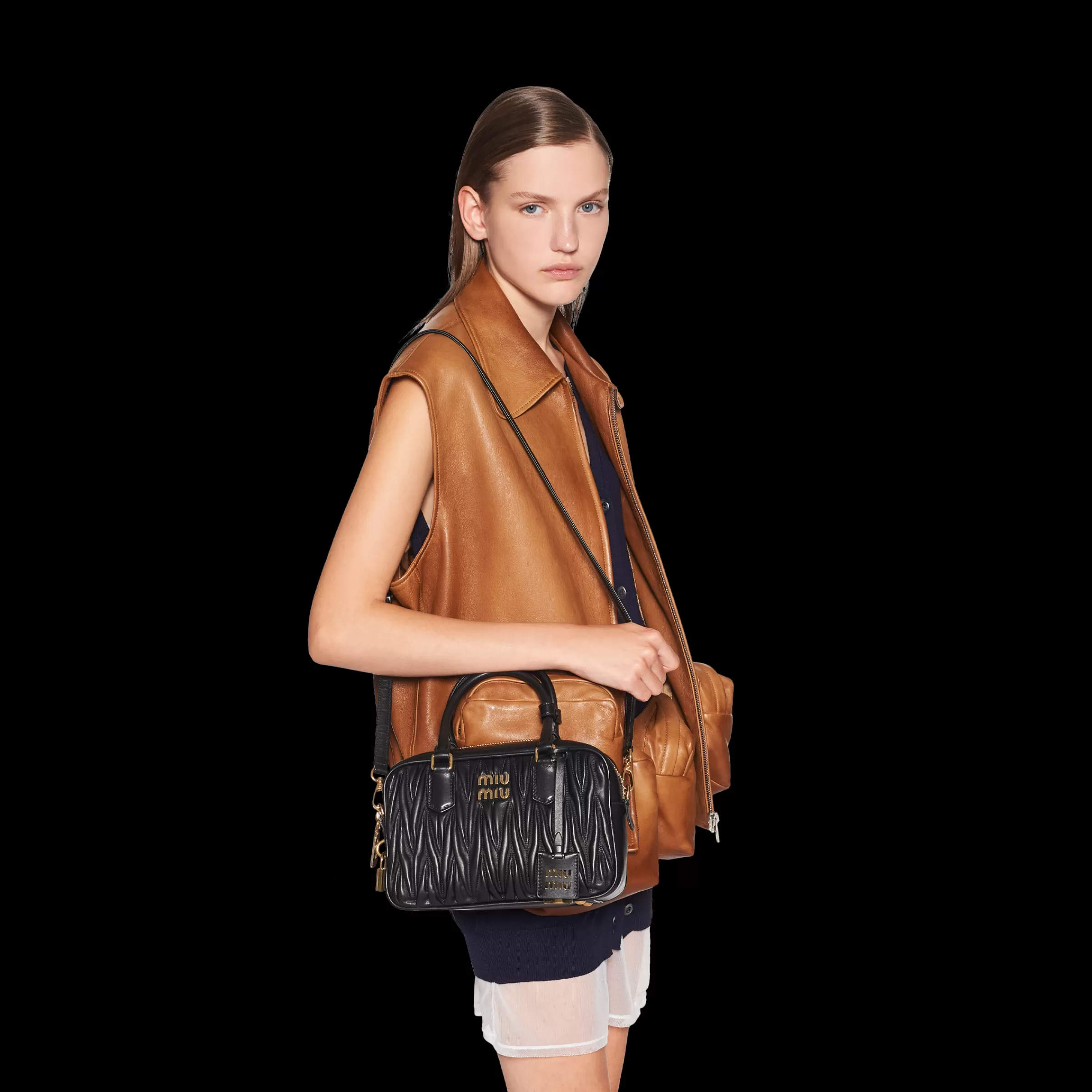 Miu Miu Arcadie Matelassé Nappa Leather Bag |