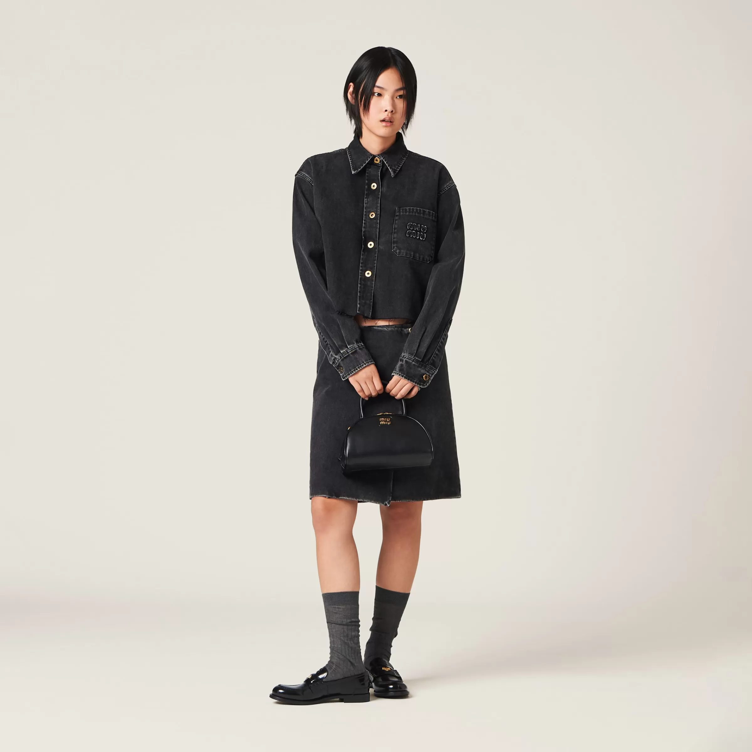 Miu Miu Denim Blouson Jacket |