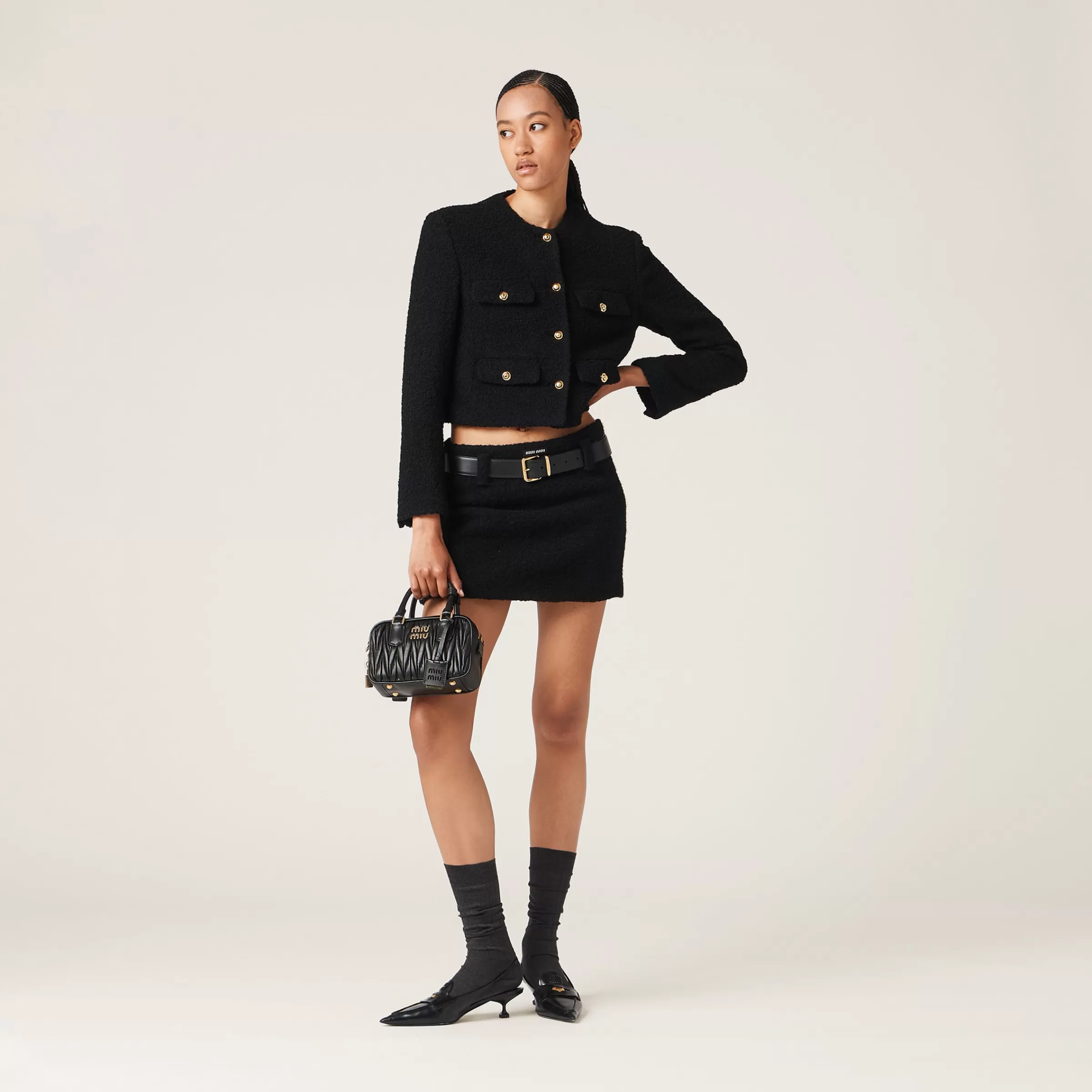 Miu Miu Bouclé Miniskirt |