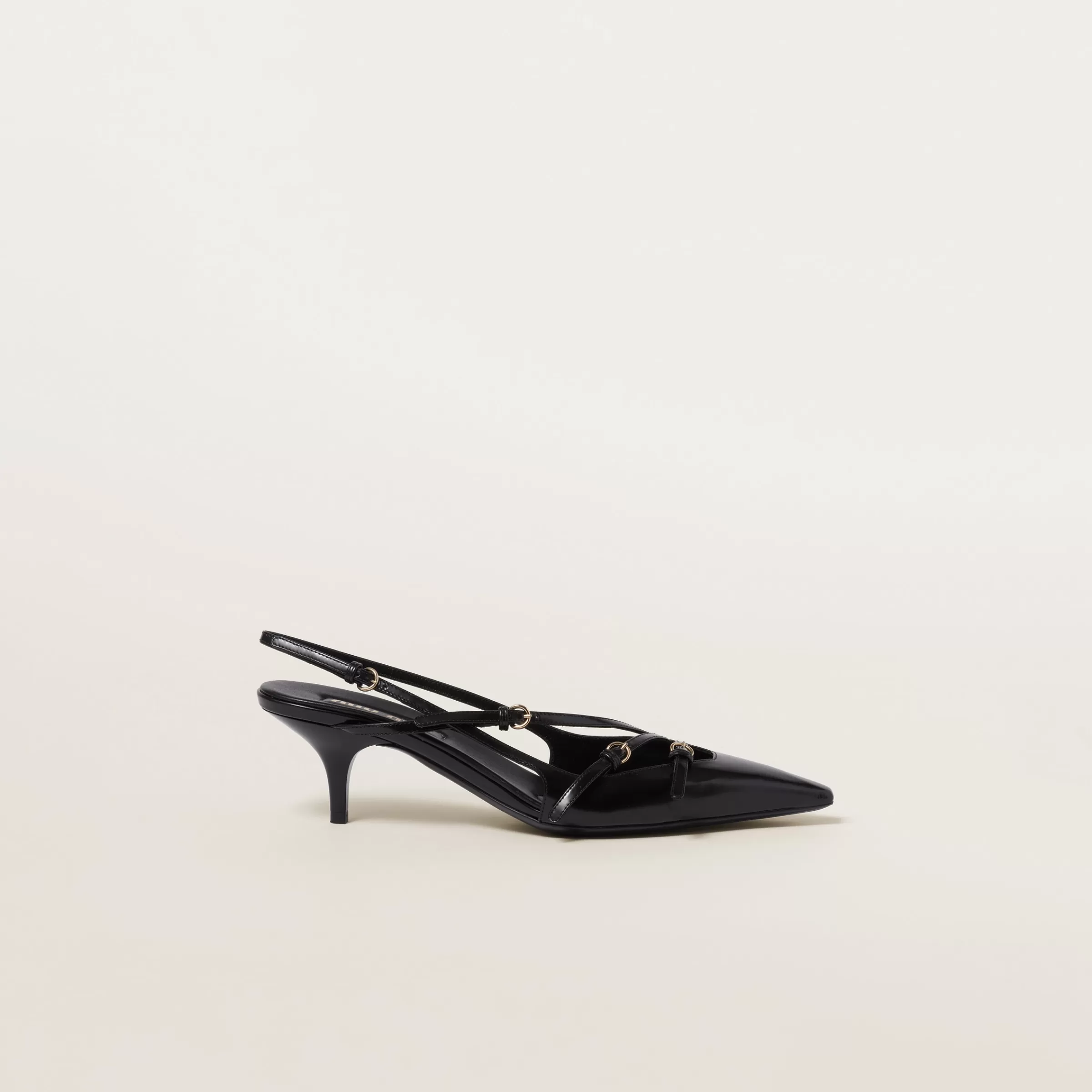 Miu Miu Brushed Leather Slingbacks With Buckles |