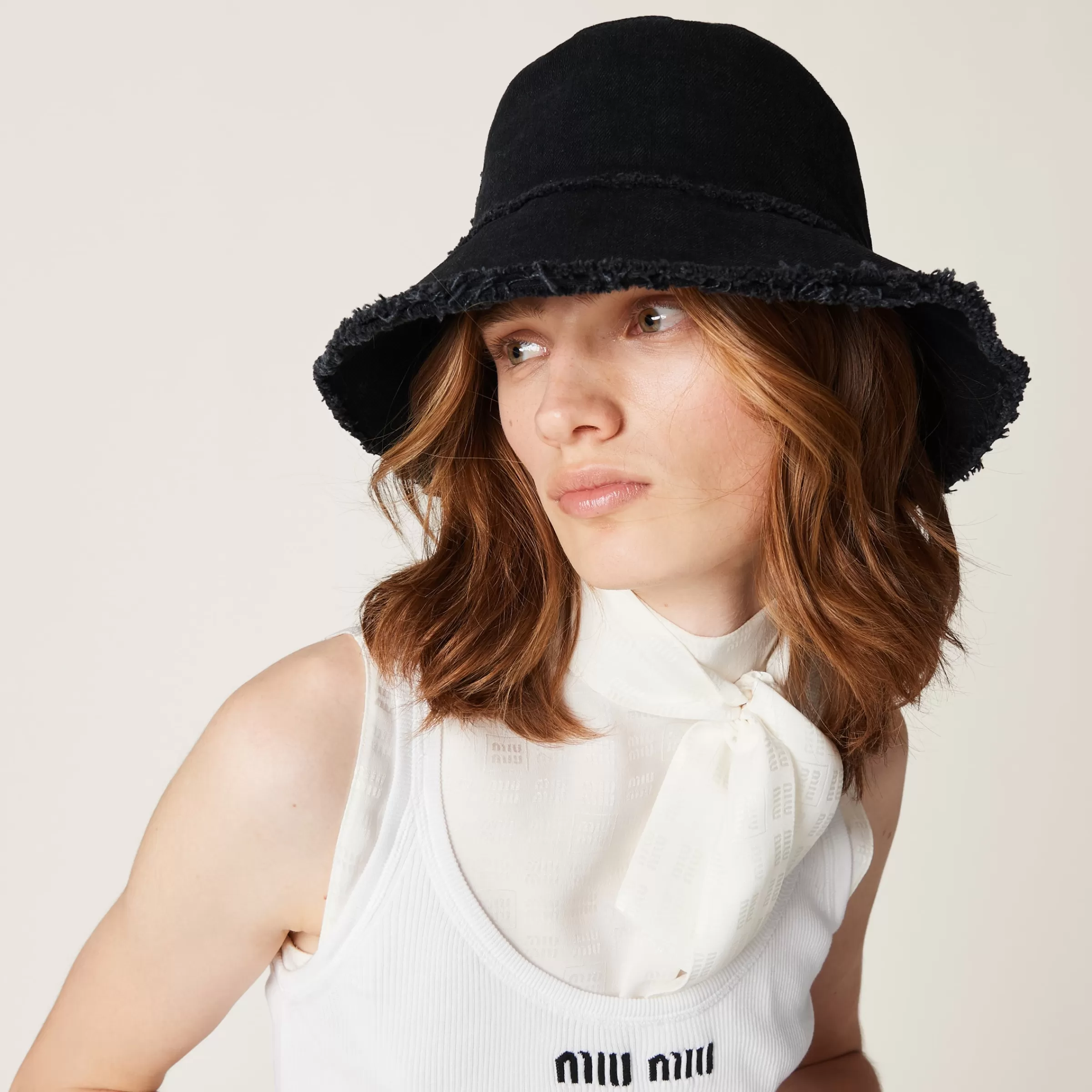 Miu Miu Denim Bucket Hat |