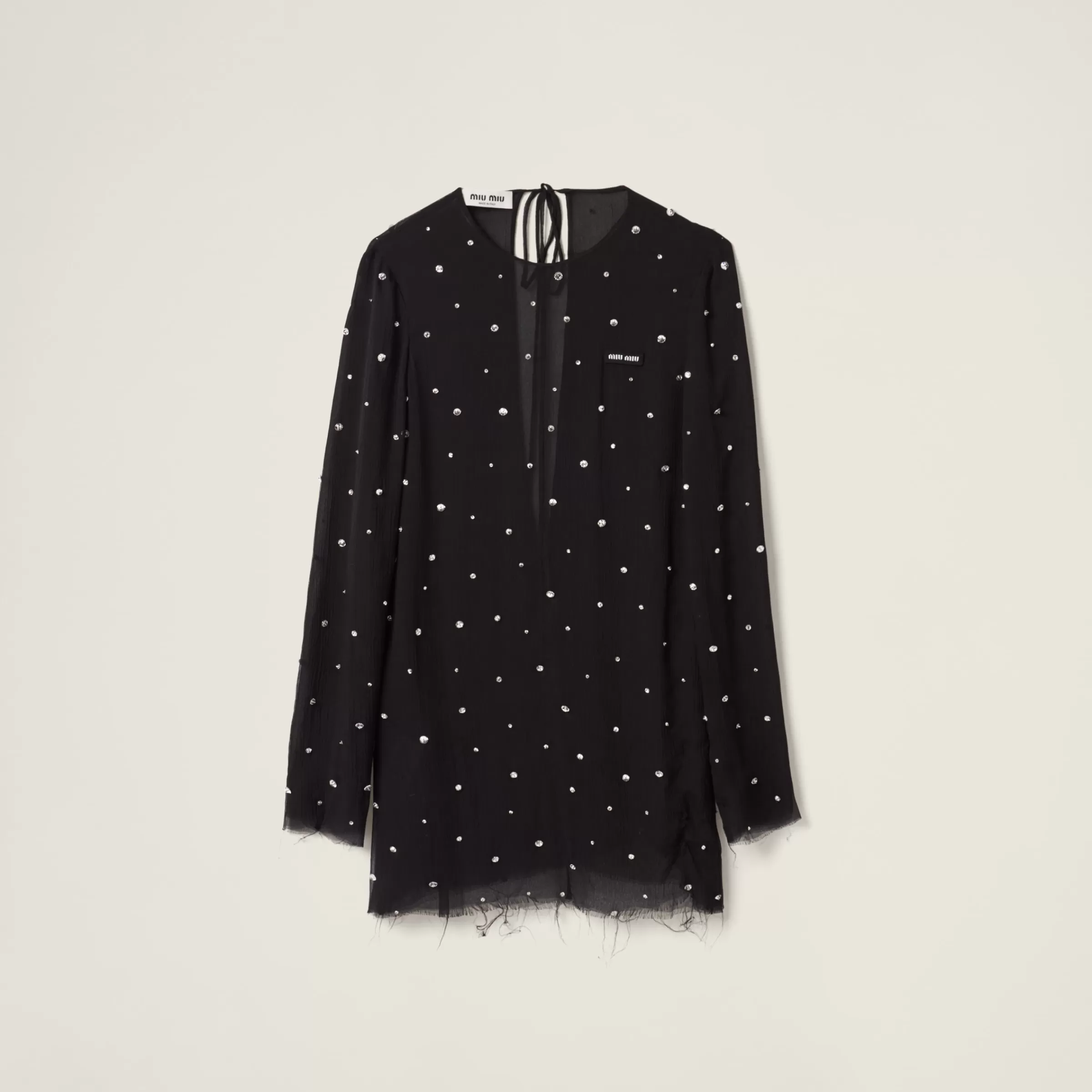 Miu Miu Embroidered Chiffon Dress |