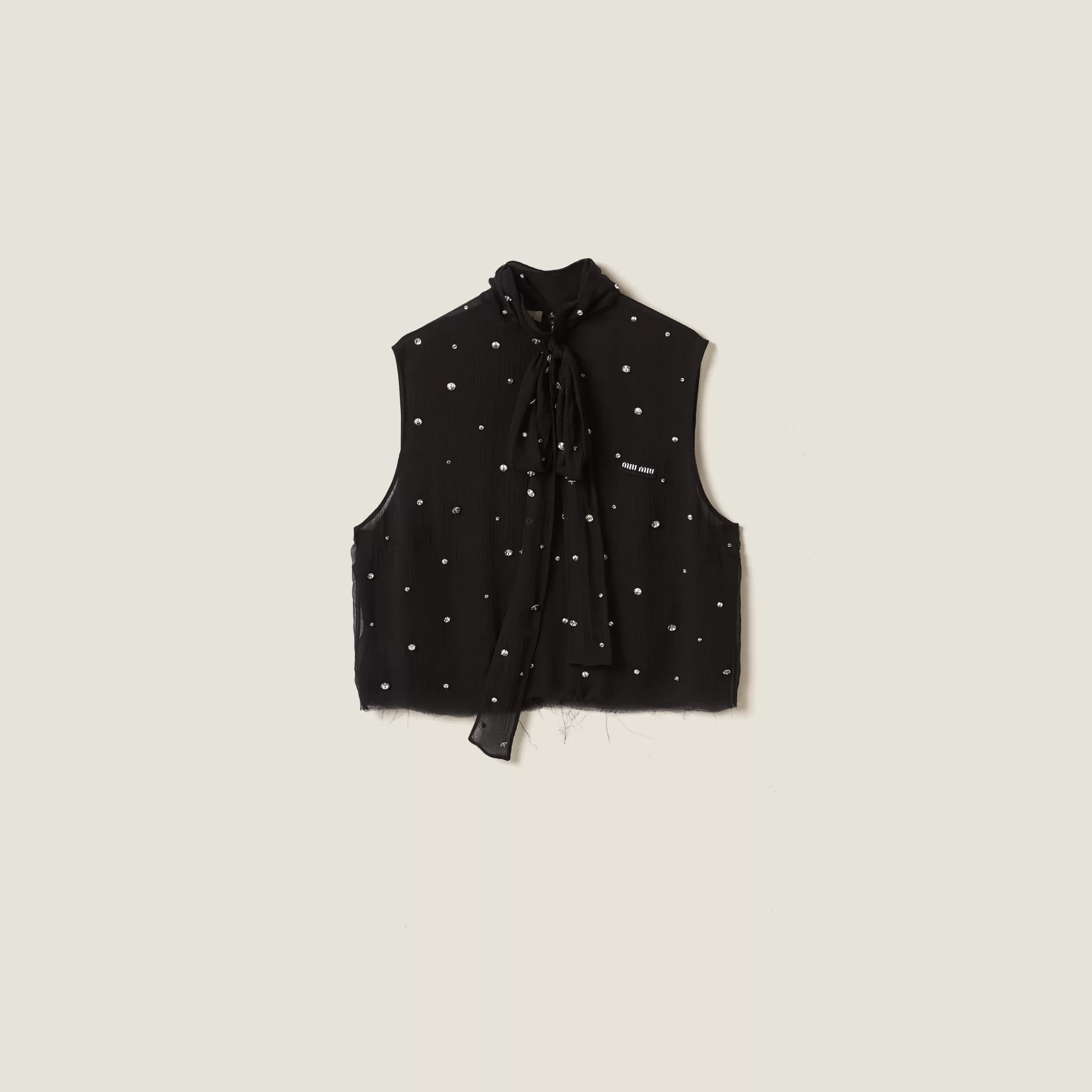 Miu Miu Embroidered Chiffon Top |