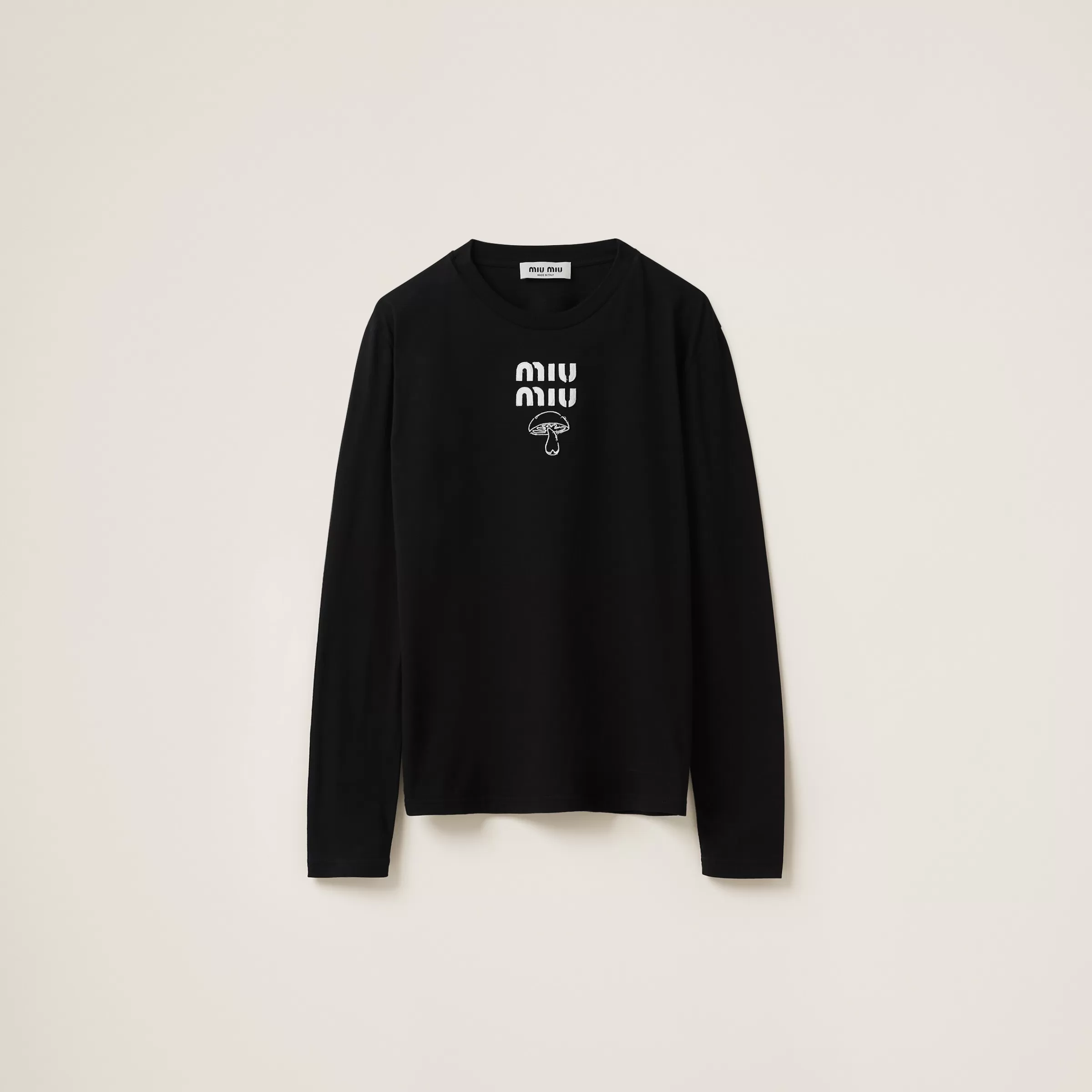 Miu Miu Embroidered Cotton T-shirt |