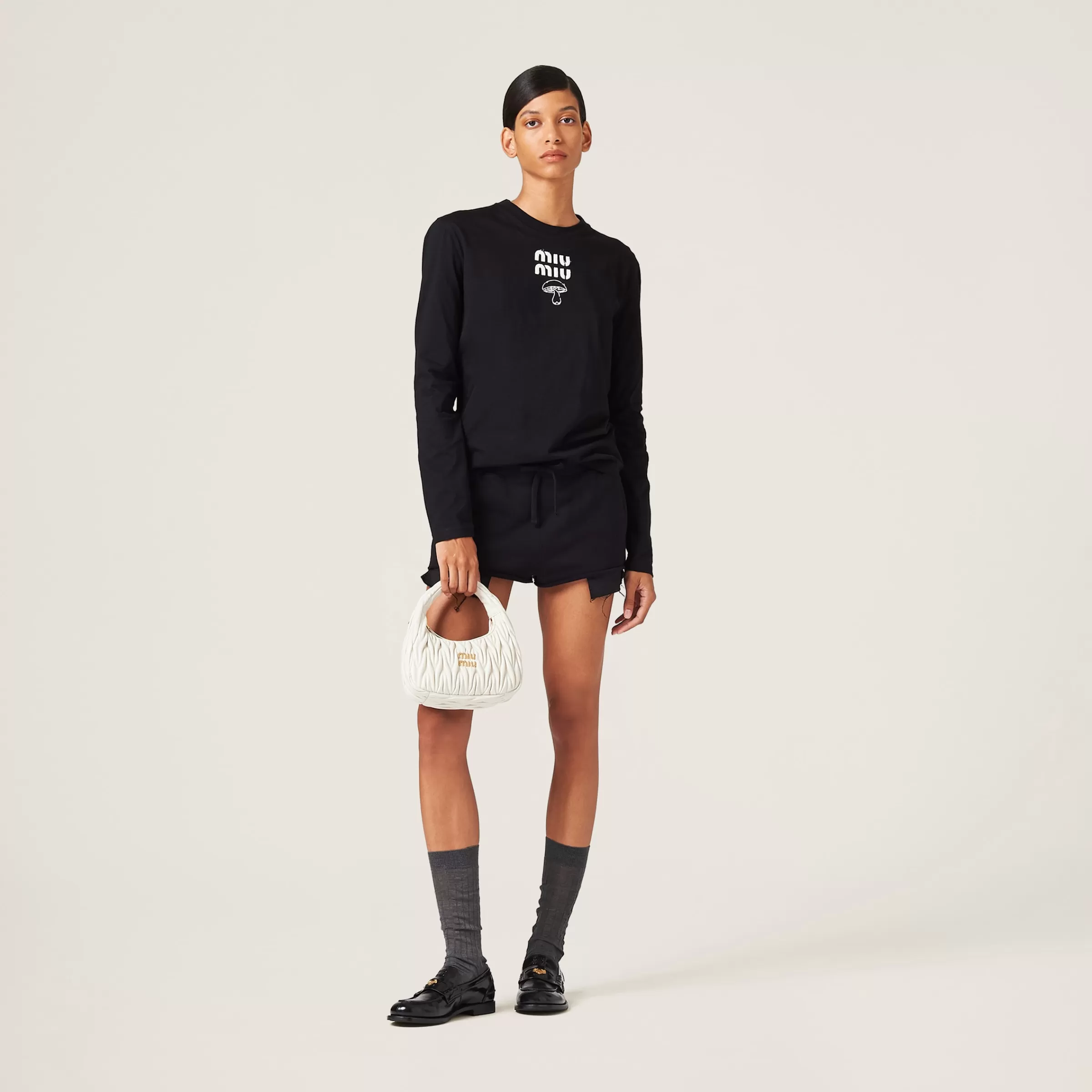 Miu Miu Embroidered Cotton T-shirt |