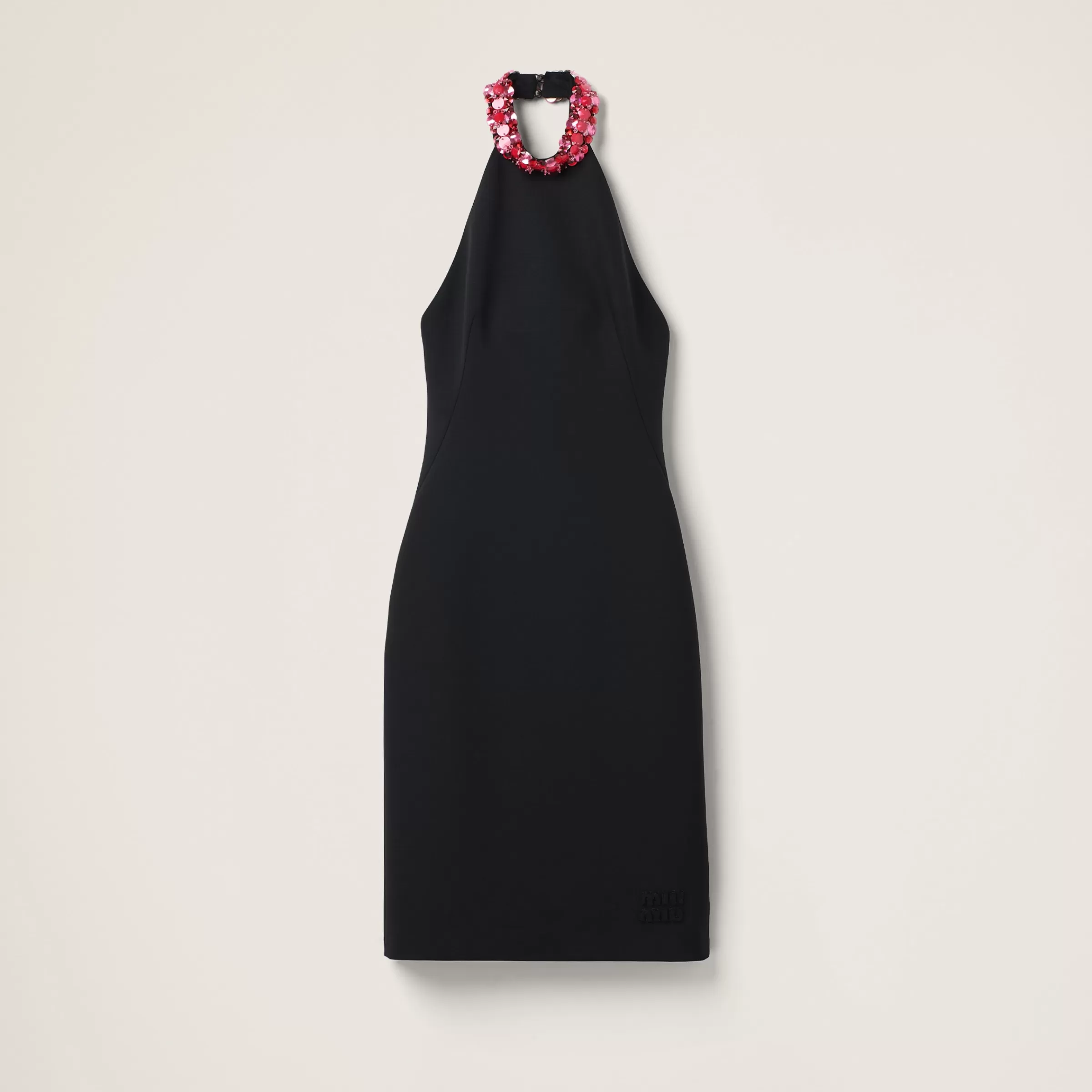 Miu Miu Embroidered Grain De Poudre Dress |