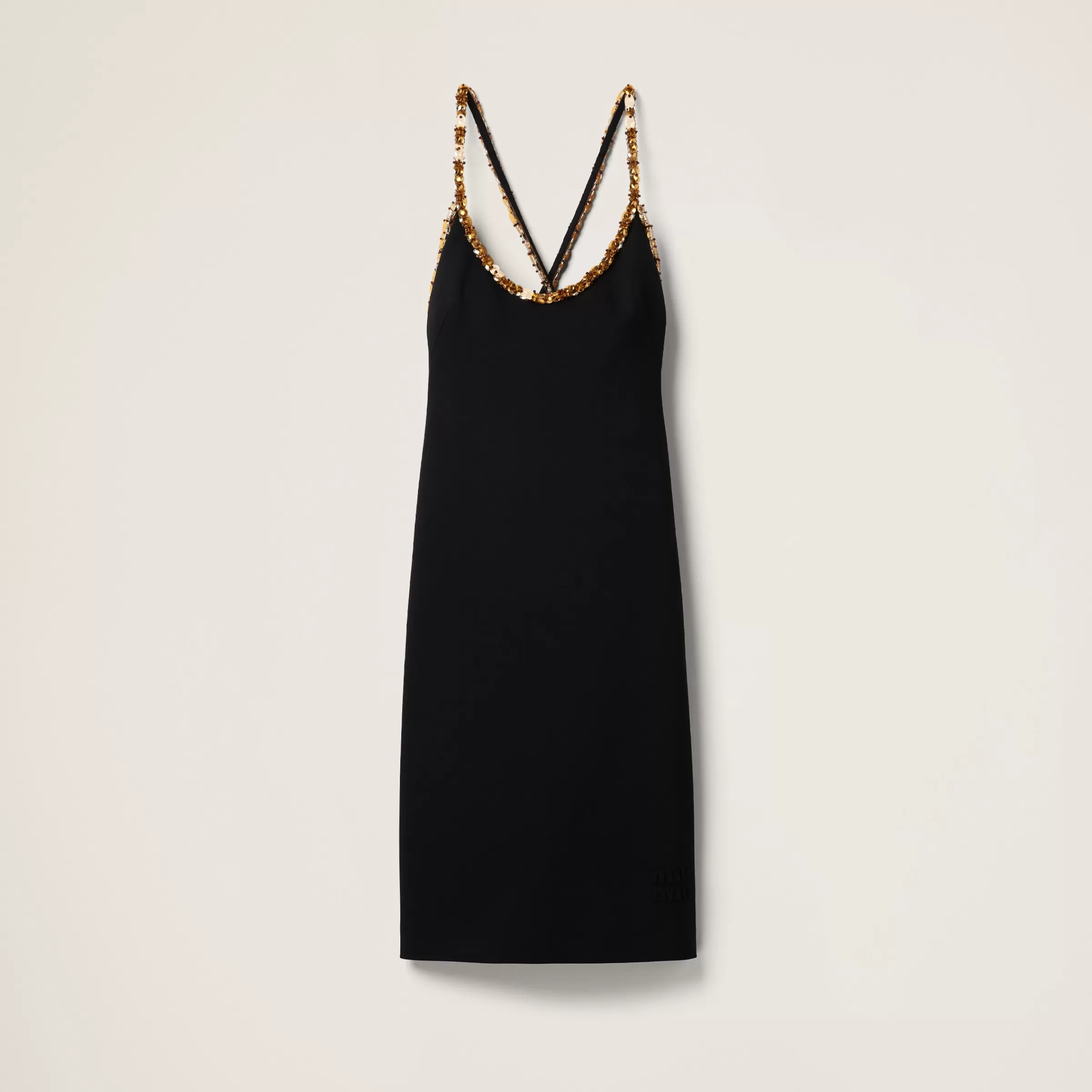 Miu Miu Embroidered Grain De Poudre Dress |