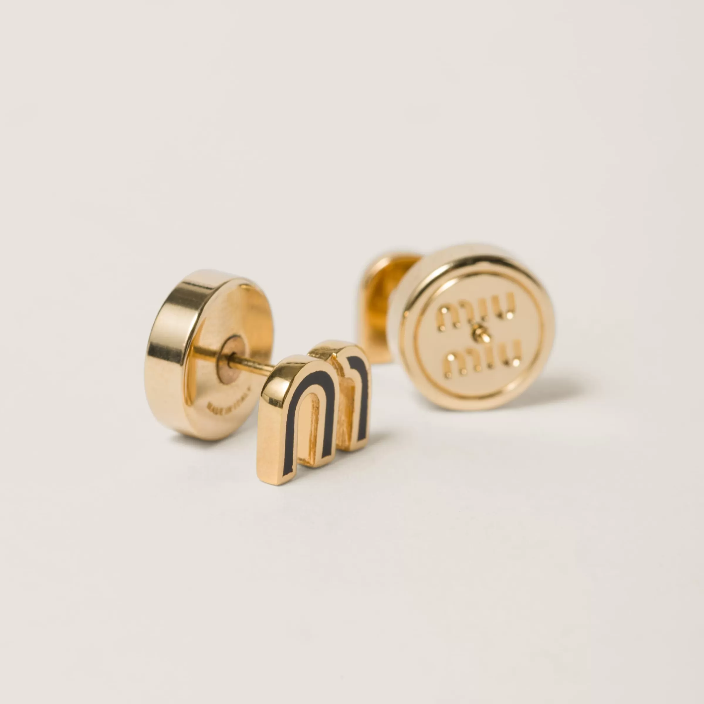 Miu Miu Enameled Metal Earrings |