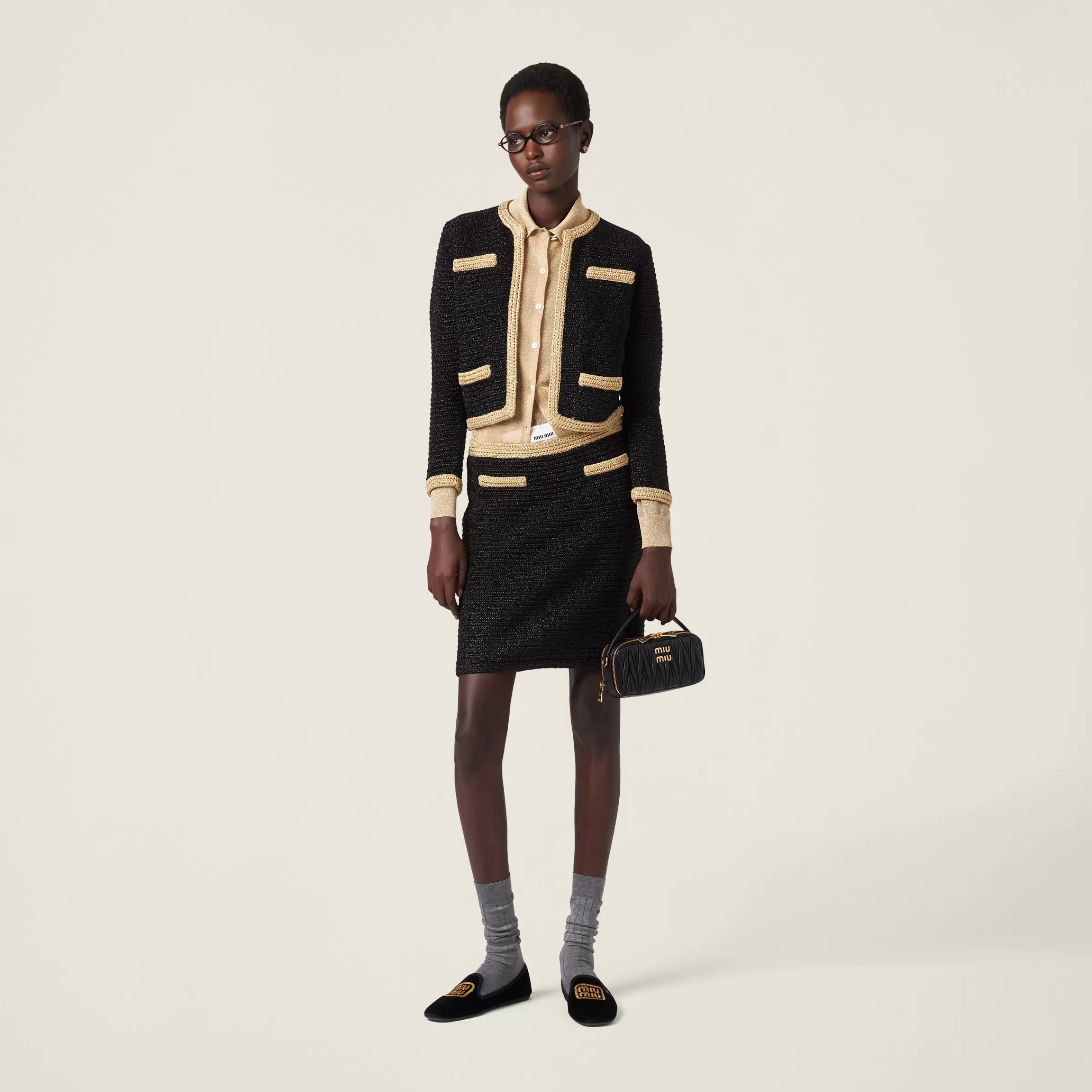 Miu Miu Lamé Skirt |