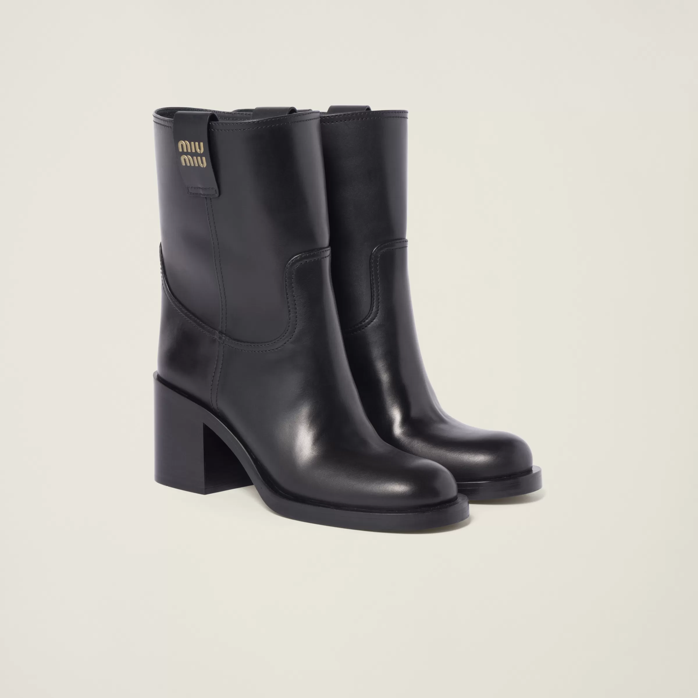 Miu Miu Leather Booties |