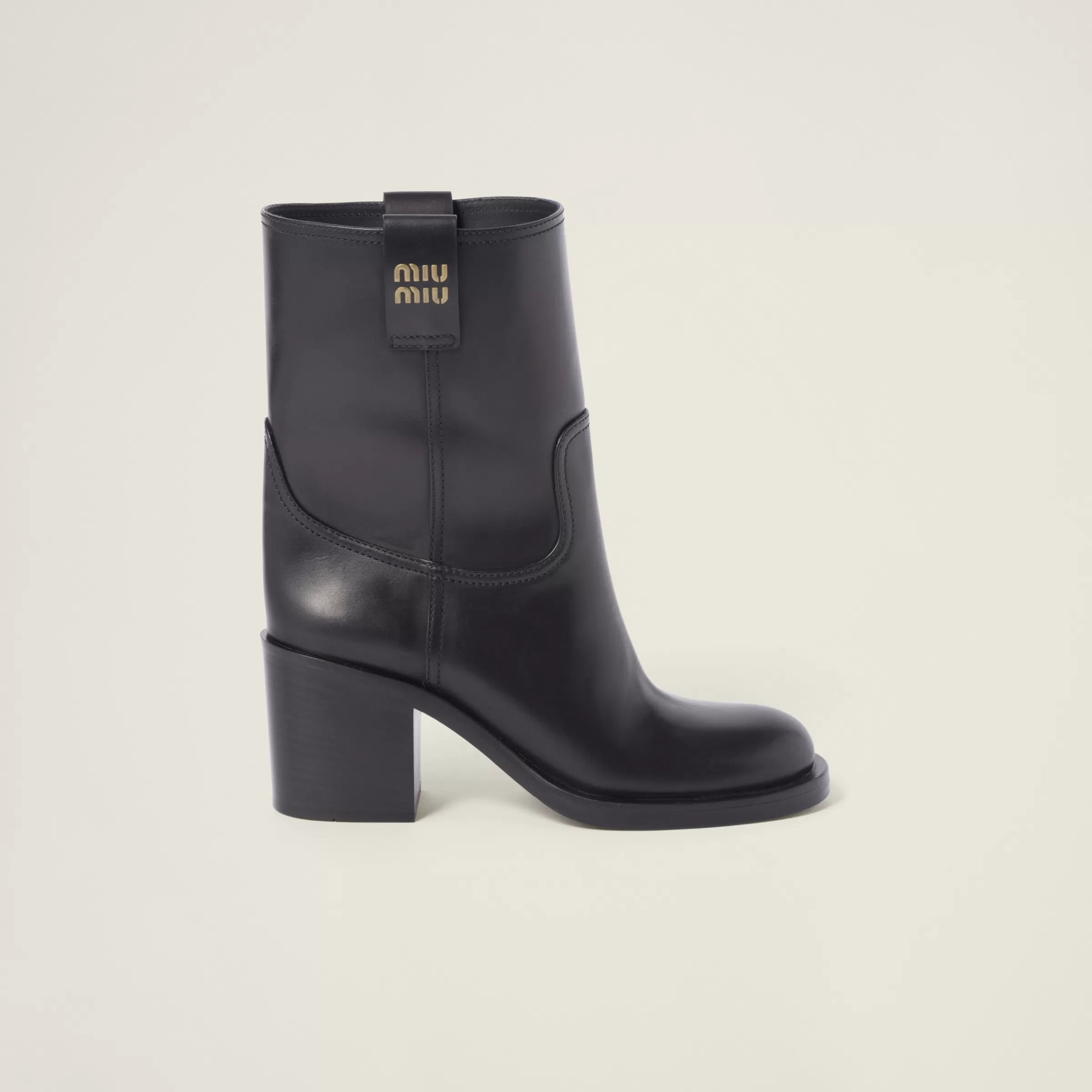 Miu Miu Leather Booties |