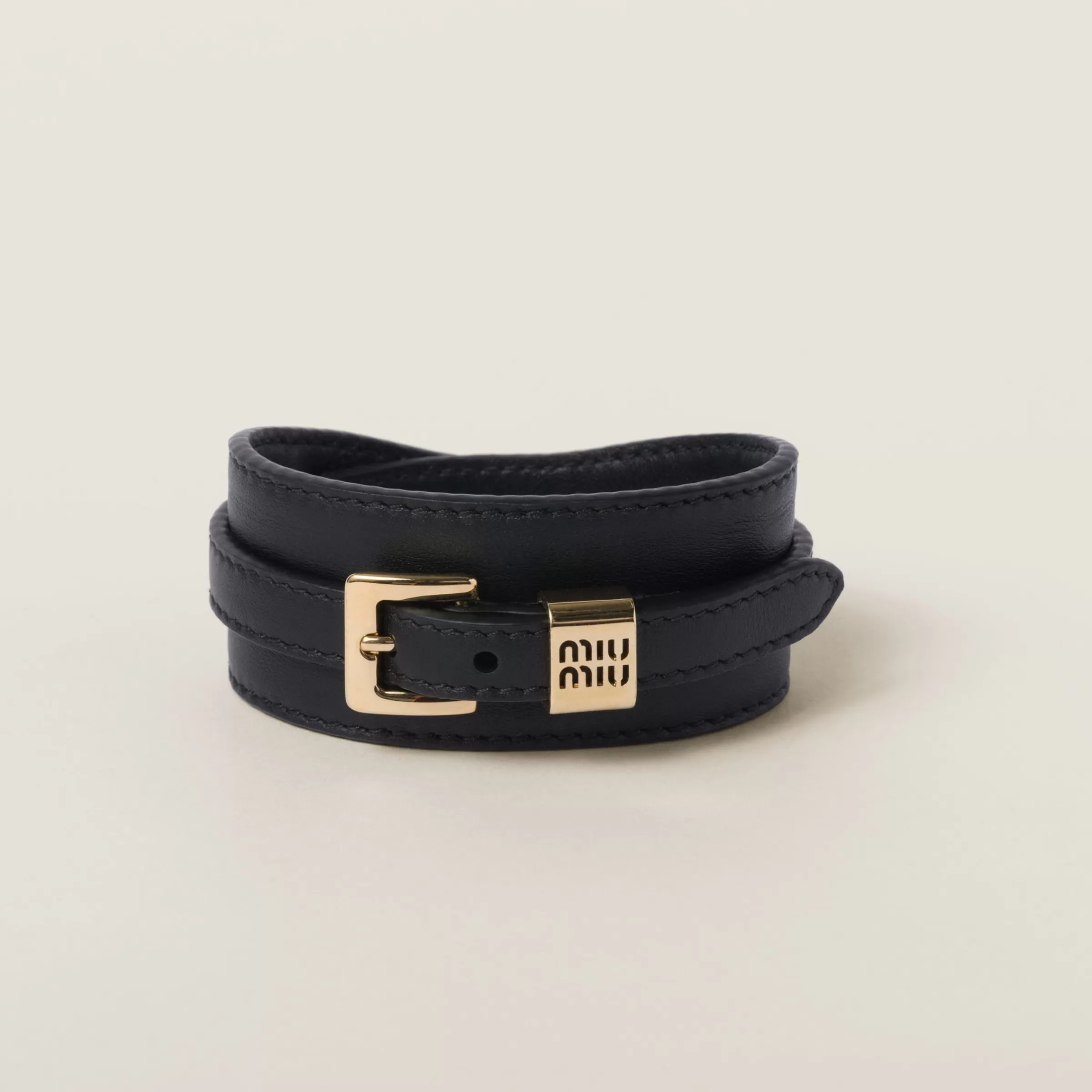 Miu Miu Leather Bracelet |