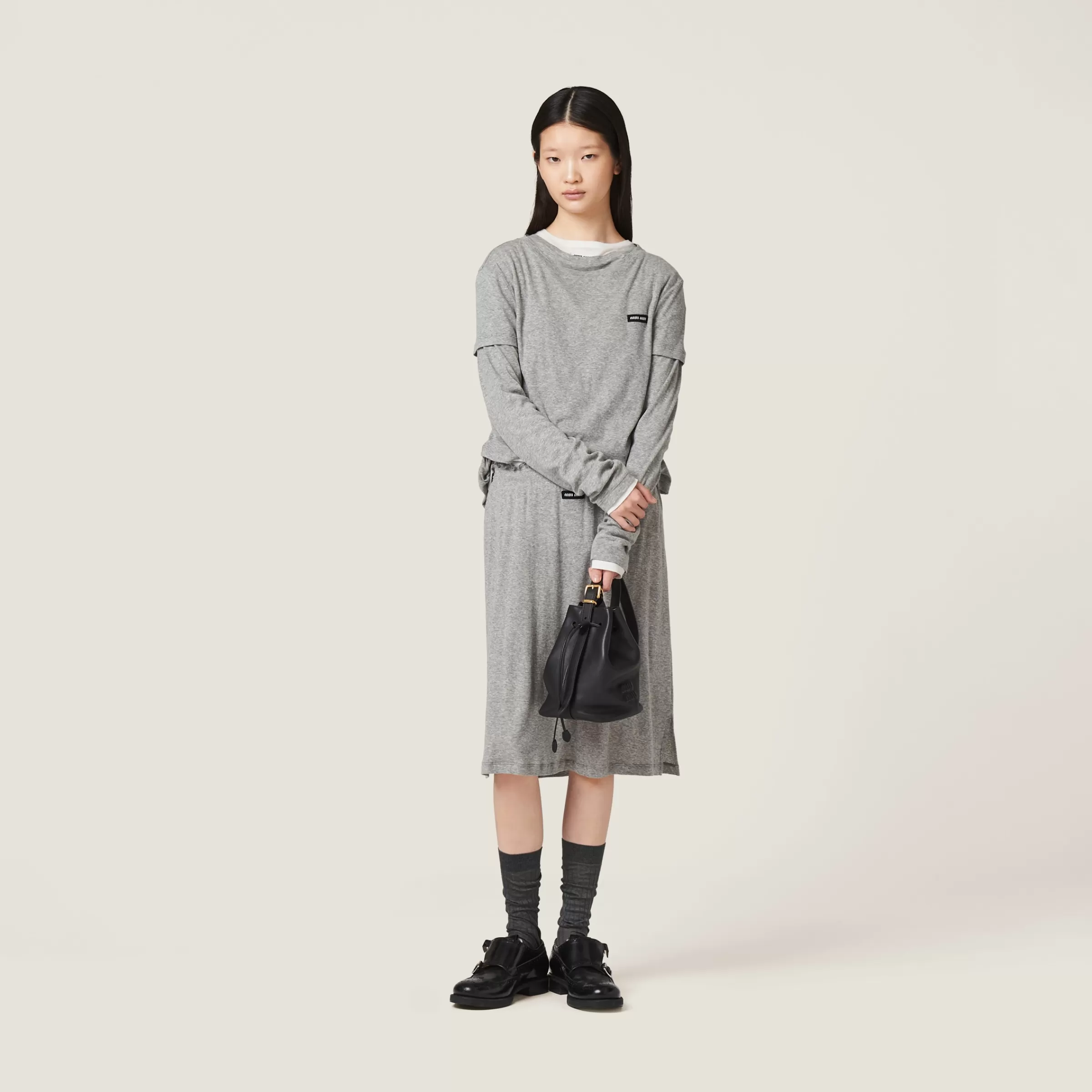 Miu Miu Leather Bucket Bag |
