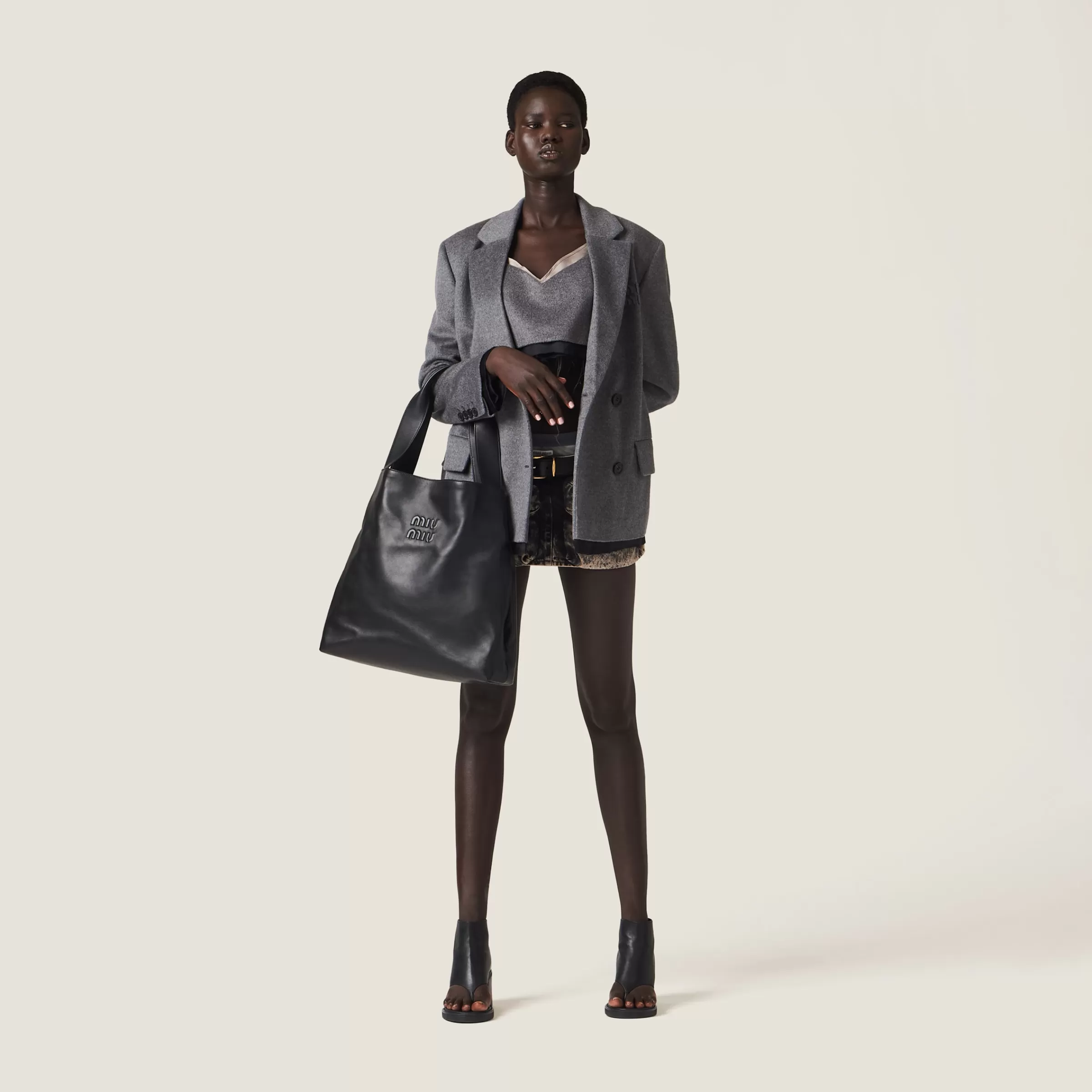 Miu Miu Leather Hobo Bag |