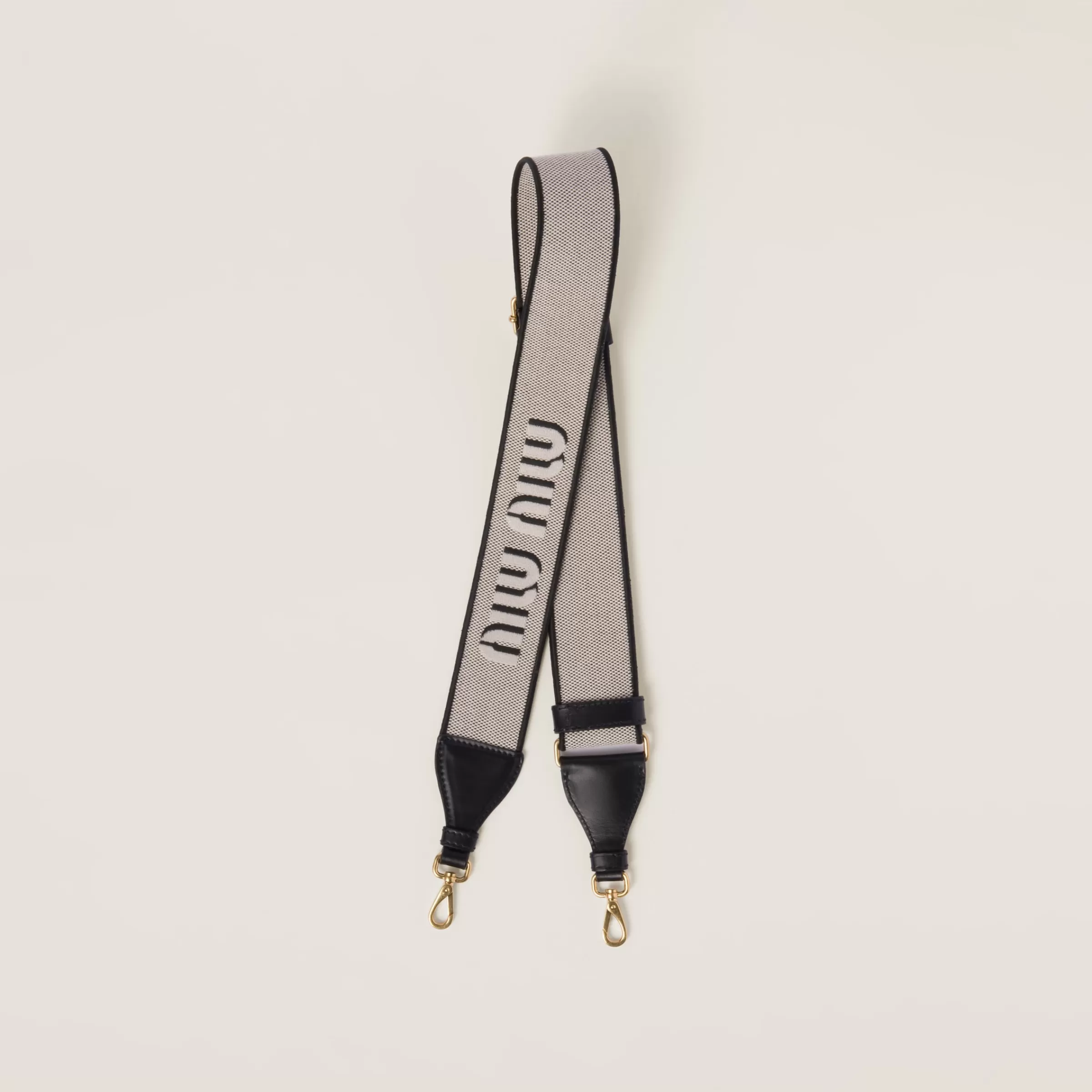 Miu Miu Linen Blend And Leather Shoulder Strap |
