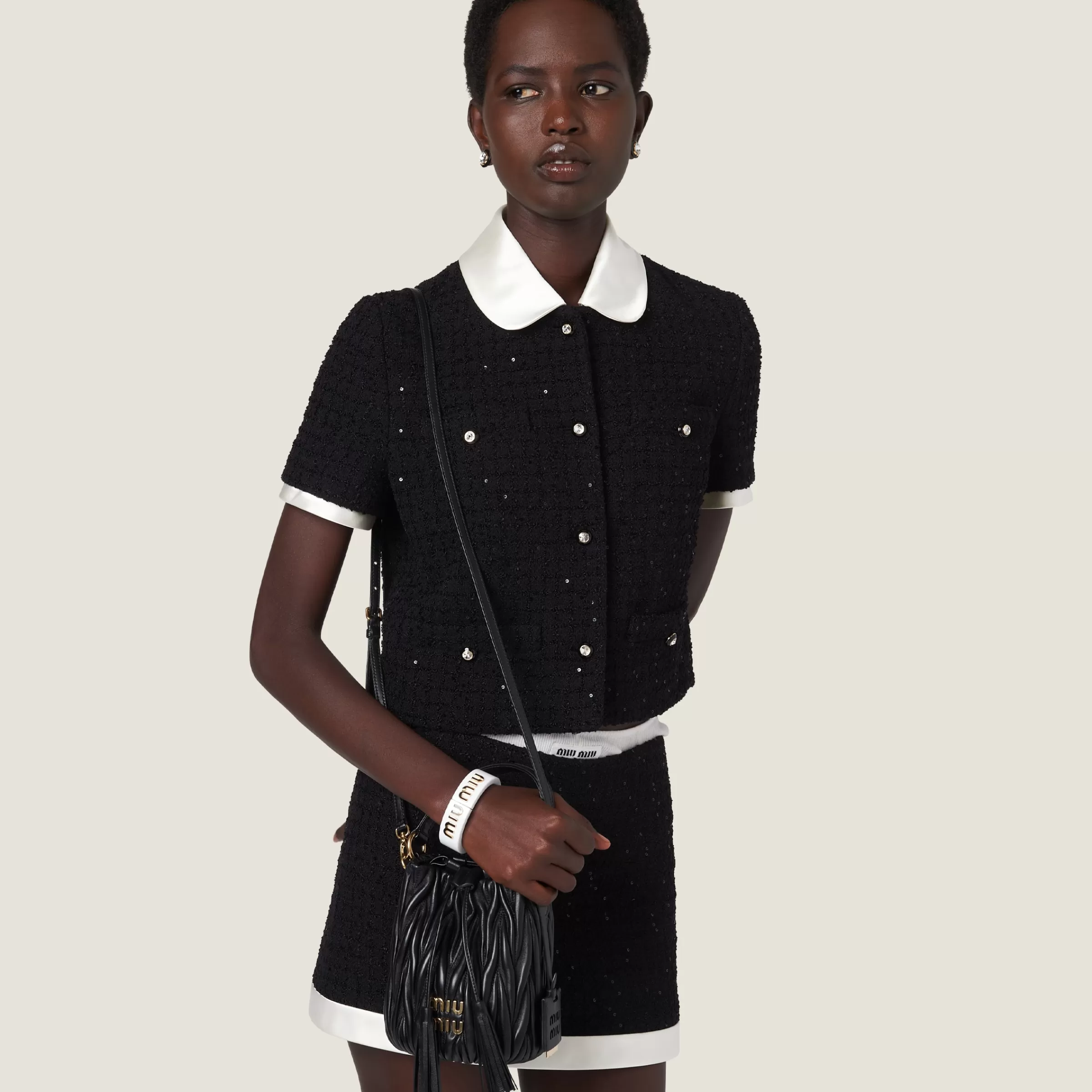 Miu Miu Matelassé Nappa Leather Bucket Bag |