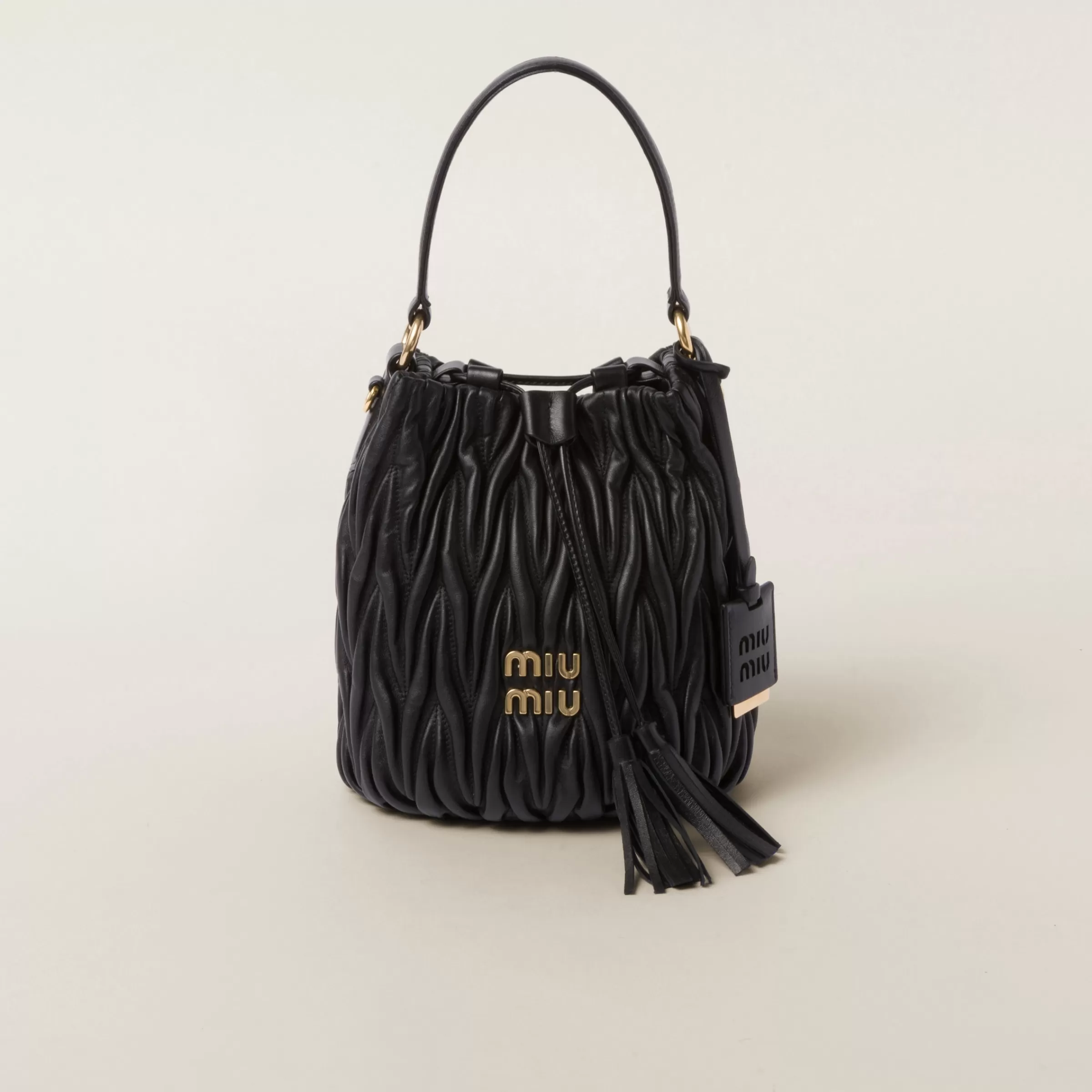 Miu Miu Matelassé Nappa Leather Bucket Bag |