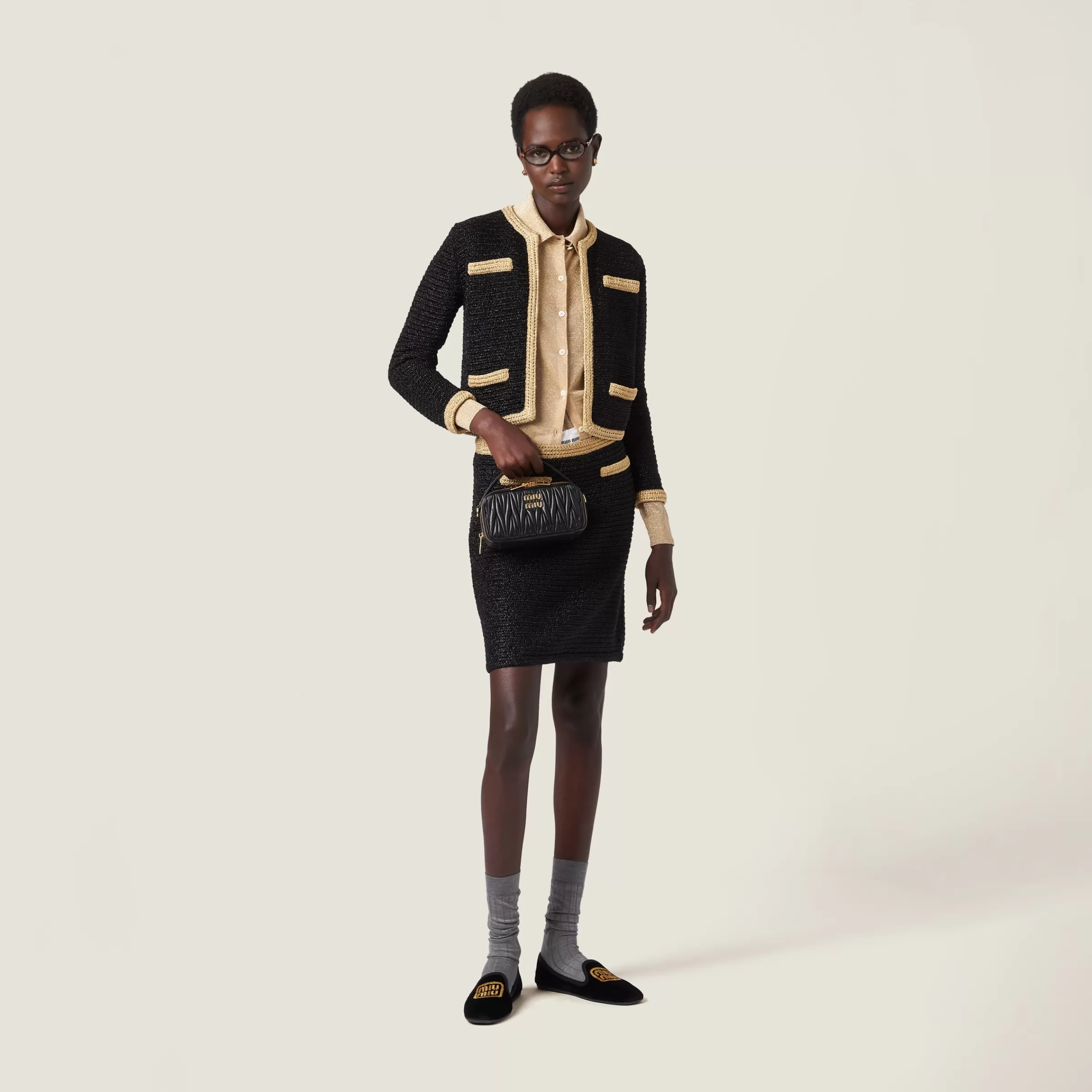 Miu Miu Matelassé Nappa Leather Shoulder Bag |