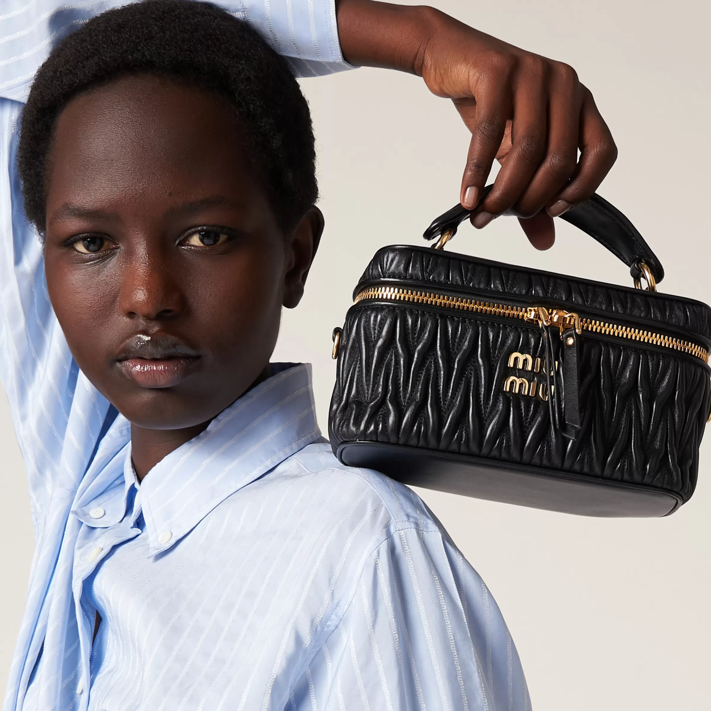 Miu Miu Matelassé Nappa Leather Shoulder Bag |