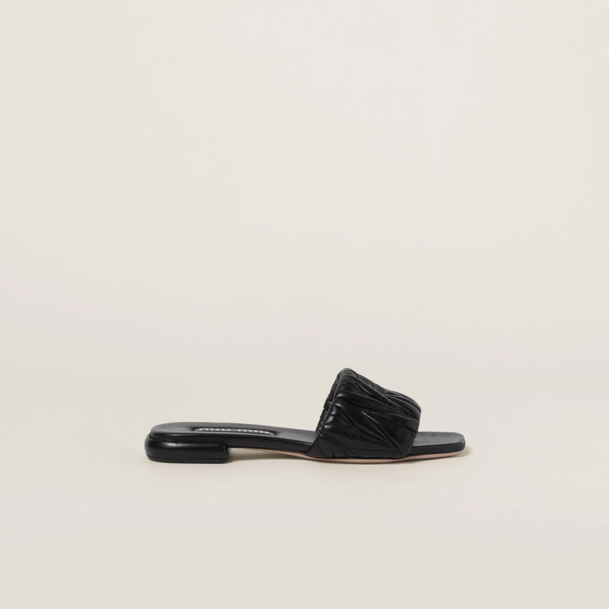 Miu Miu Matelassé Nappa Leather Slides |