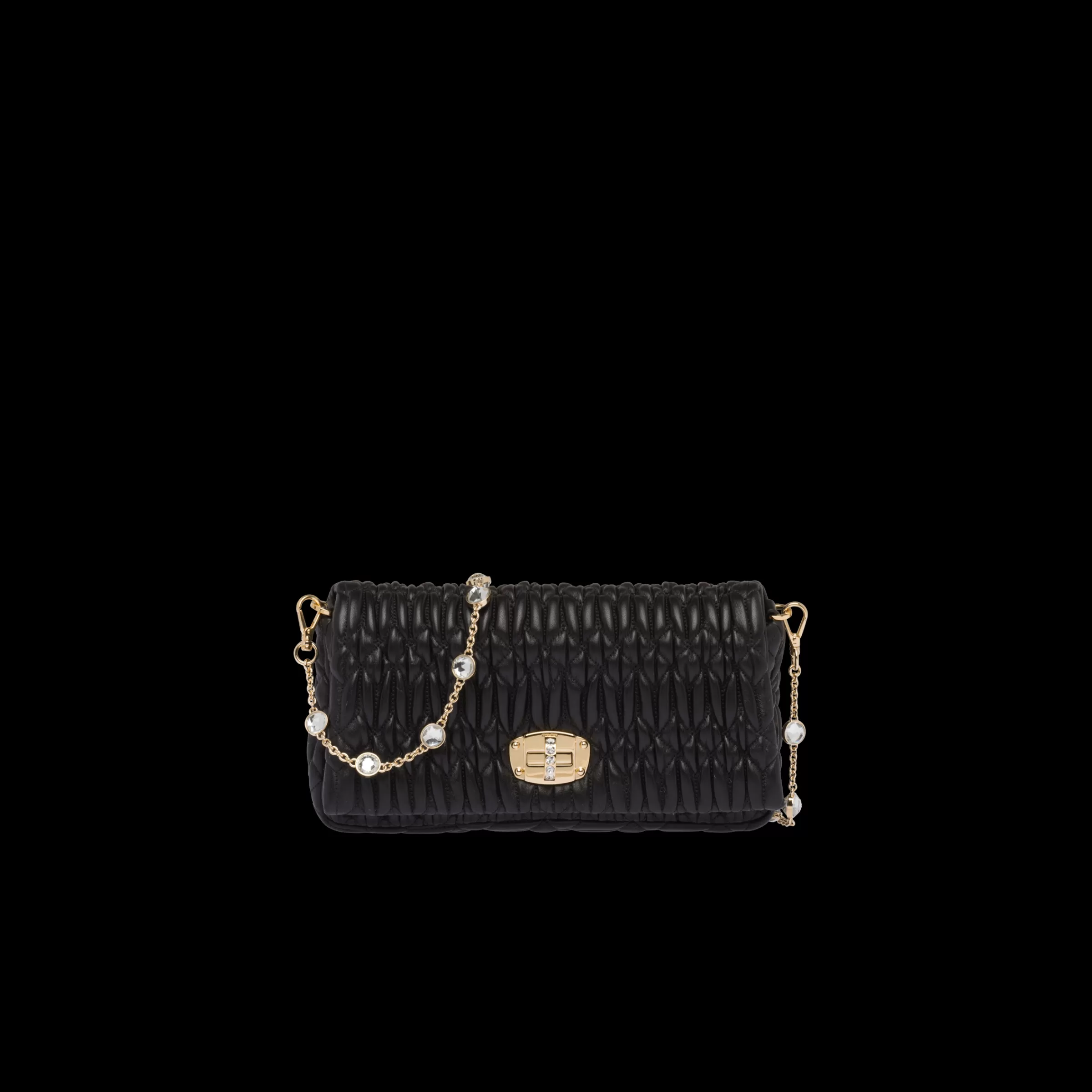 Miu Miu Miu Crystal Cloqué Nappa Leather Bag |