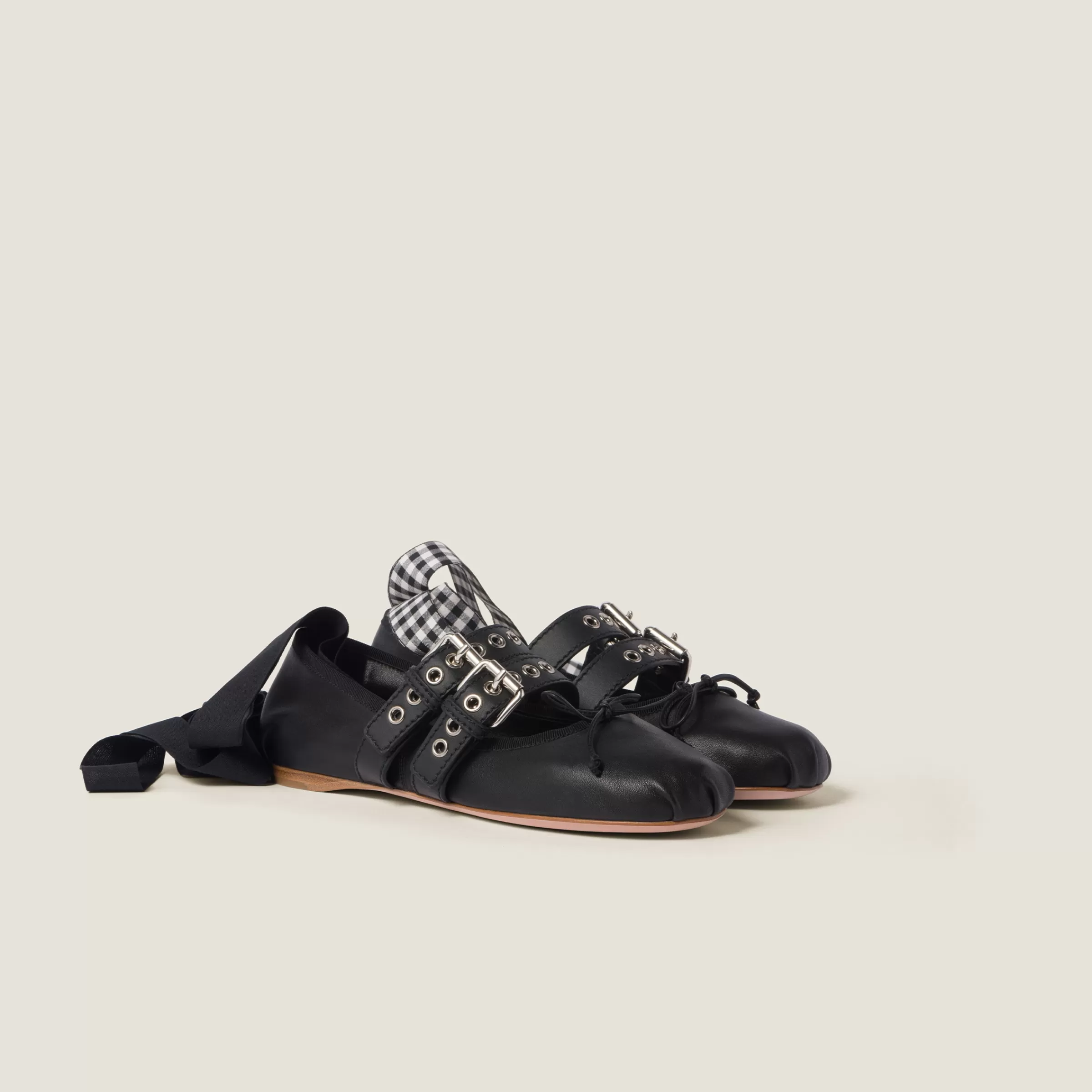 Miu Miu Nappa And Calf Leather Ballerinas |