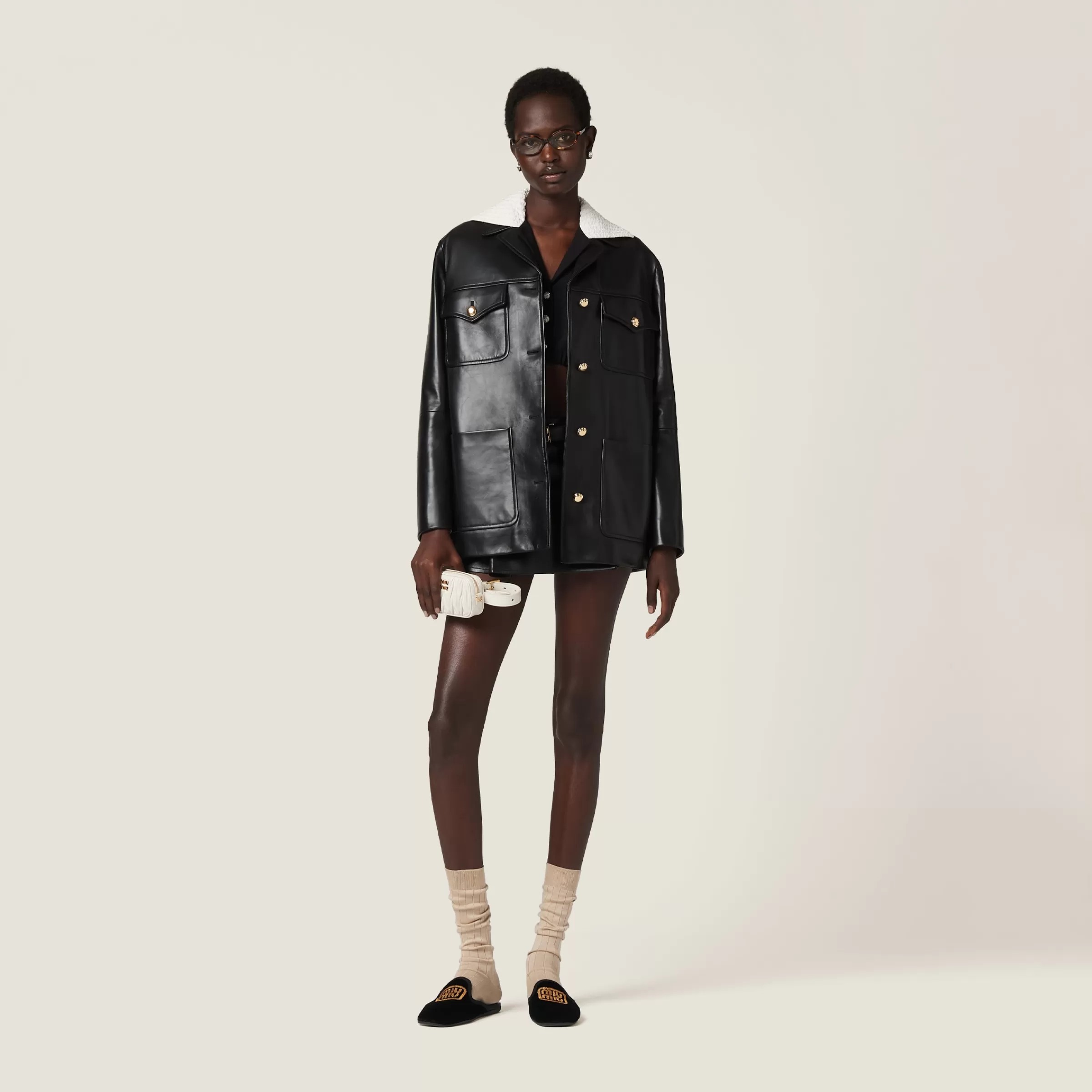 Miu Miu Nappa Leather Jacket |