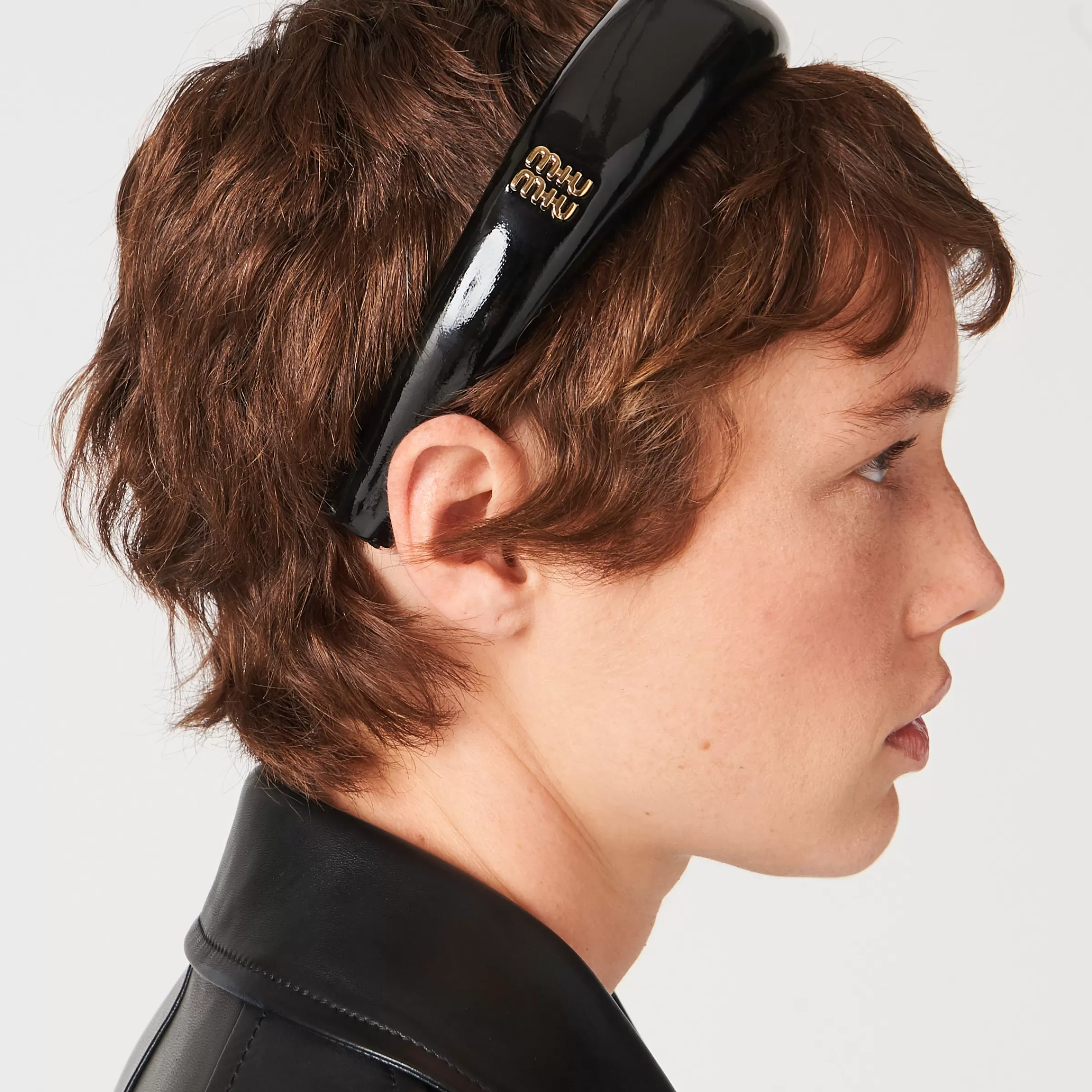 Miu Miu Patent Leather Headband |