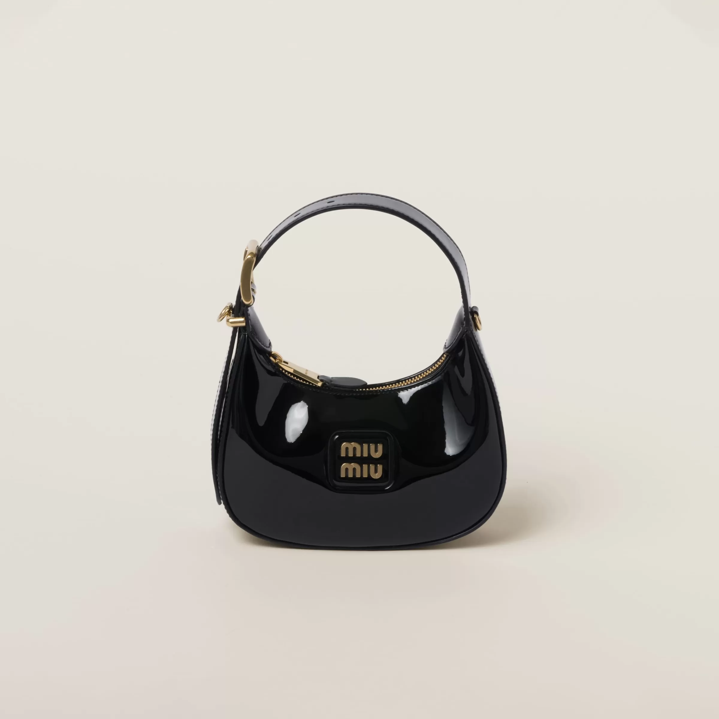 Miu Miu Patent Leather Hobo Bag |