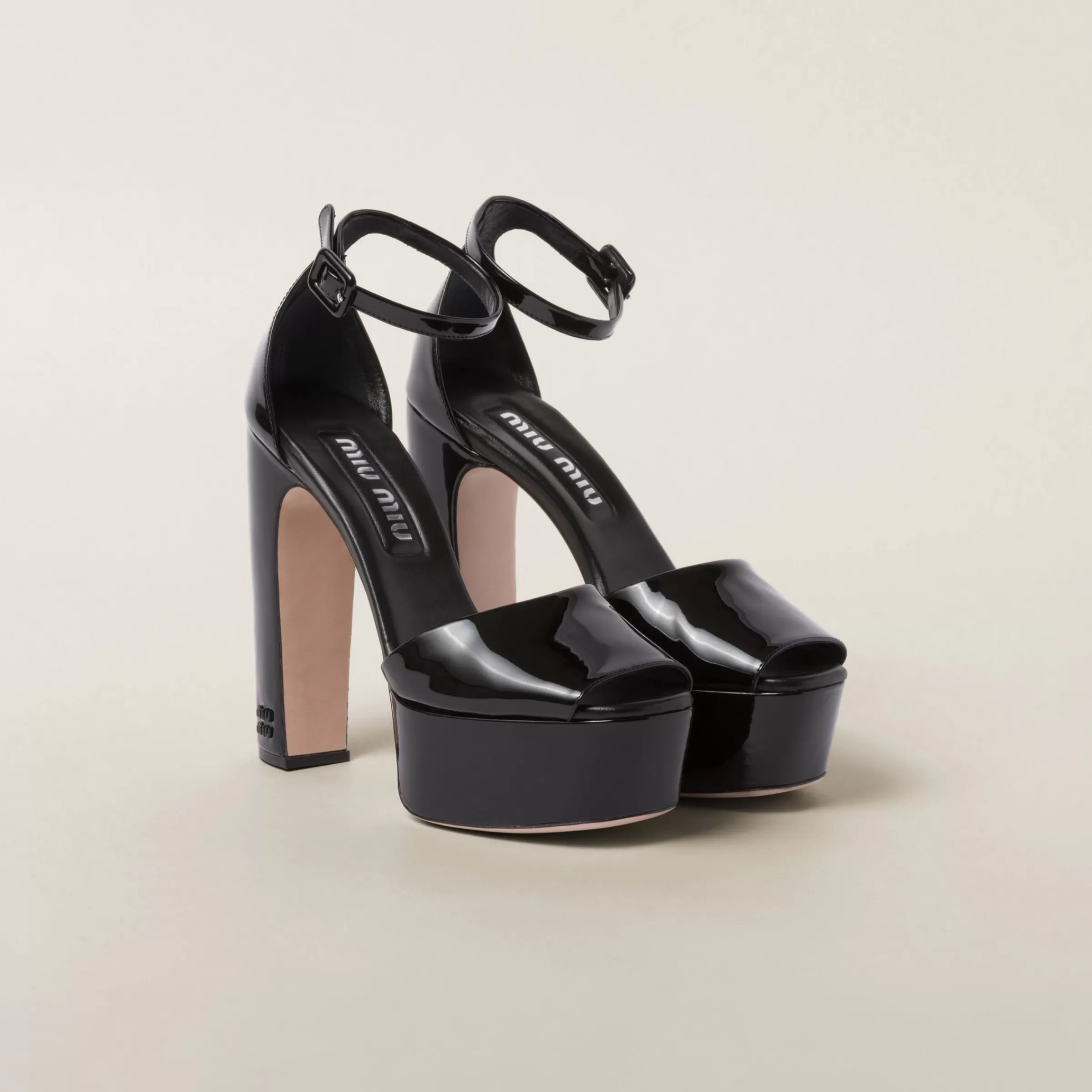 Miu Miu Patent Leather Platform Sandals |