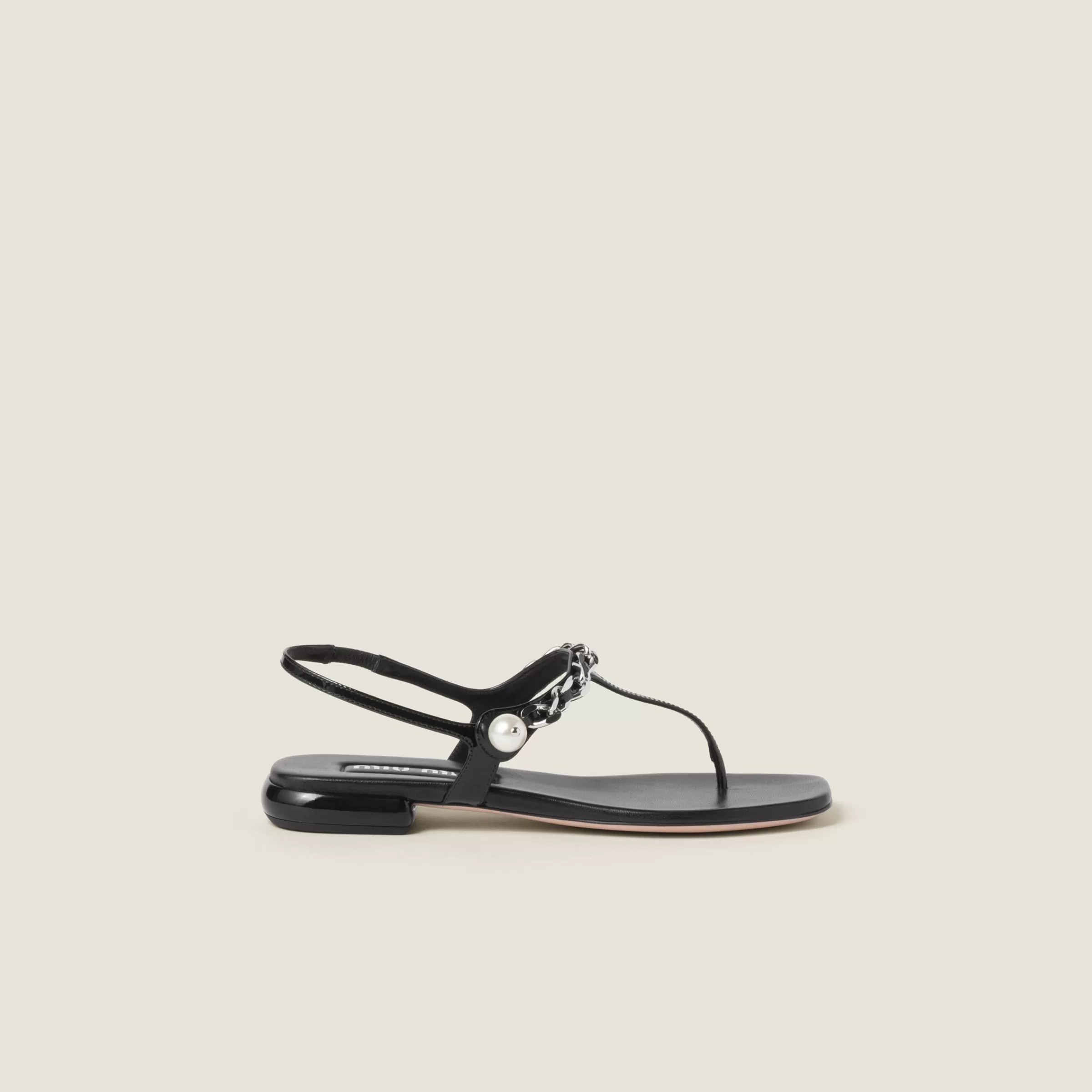 Miu Miu Patent Leather Thong Sandals |