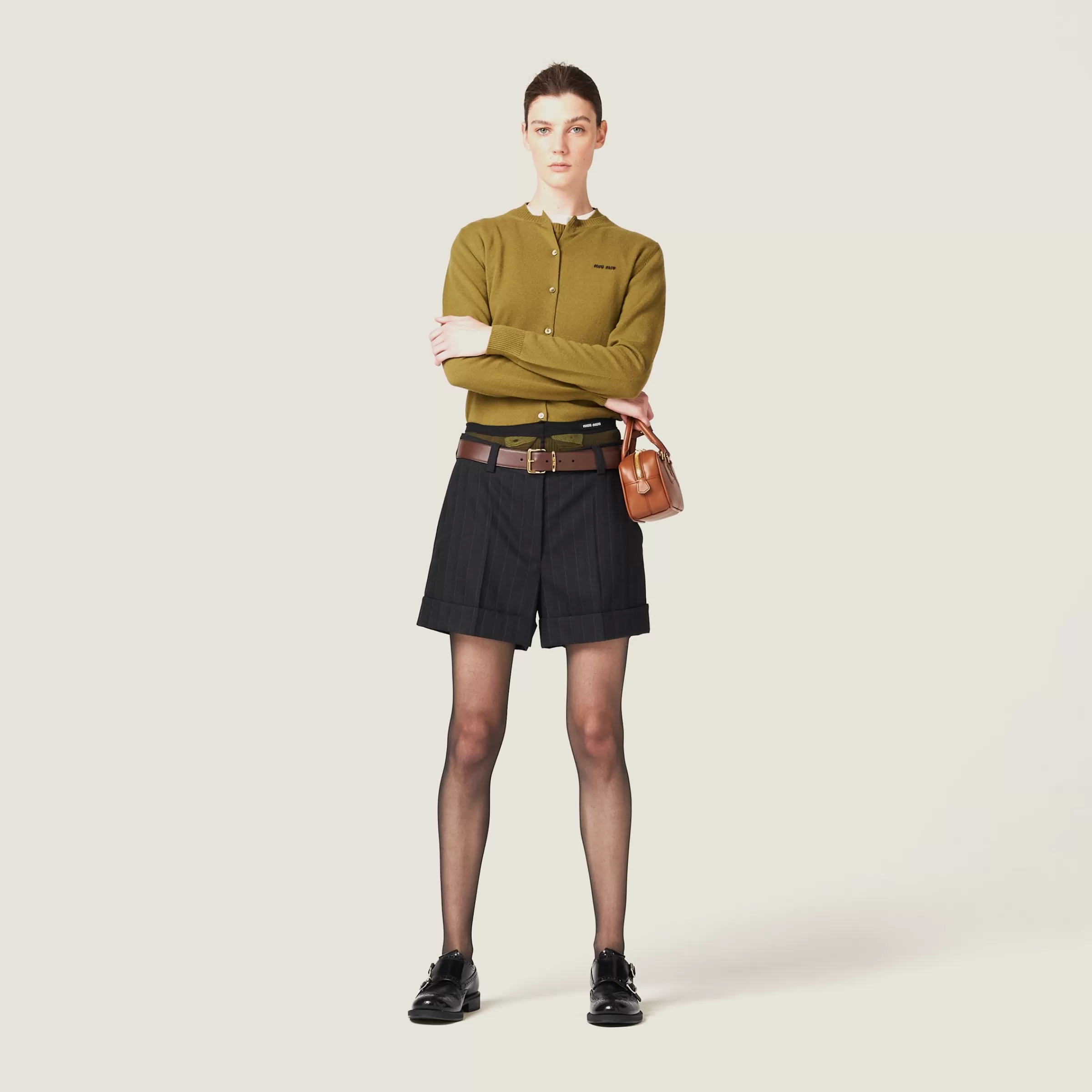 Miu Miu Pinstripe Bermuda Shorts |