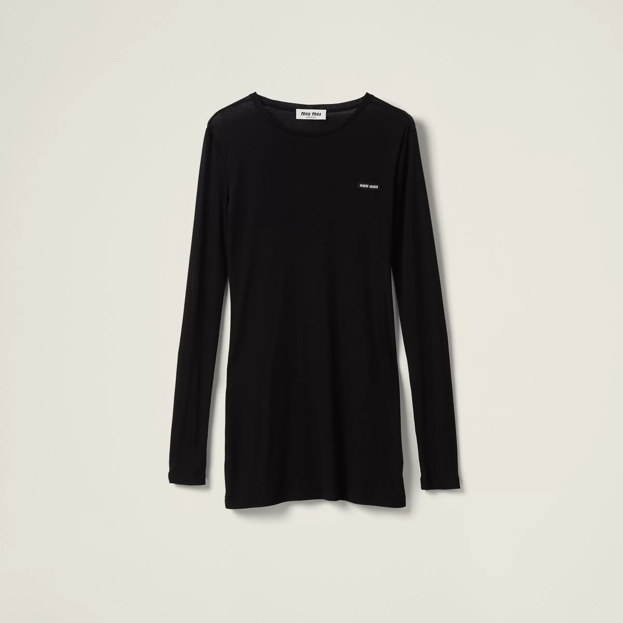 Miu Miu Ribbed Knit Jersey Dress |